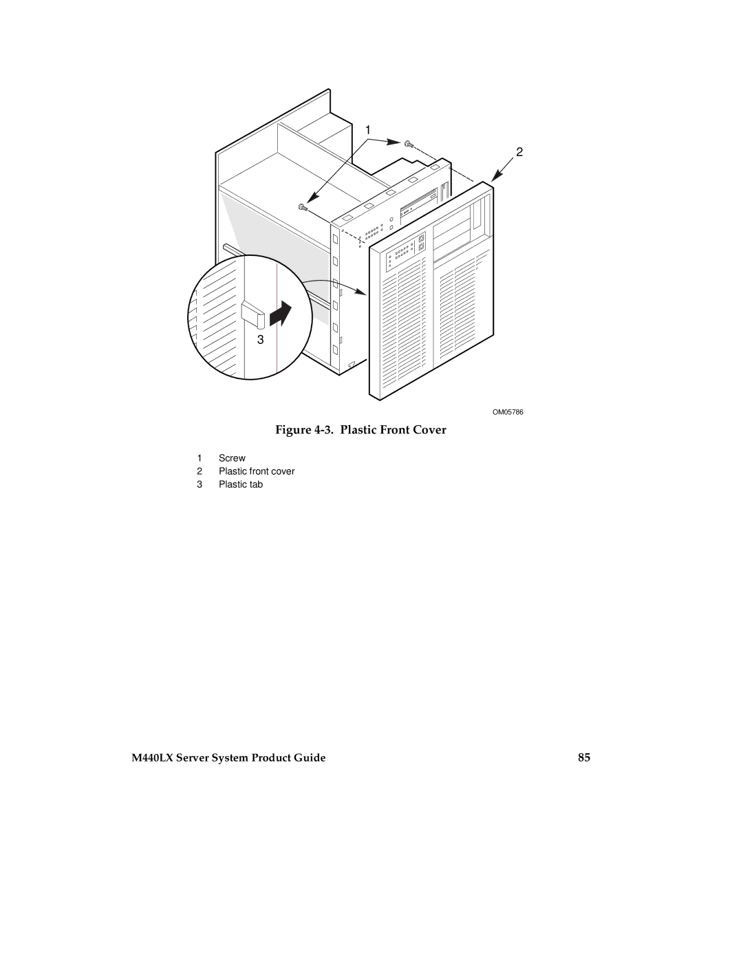 Intel MB440LX manual Plastic Front Cover 