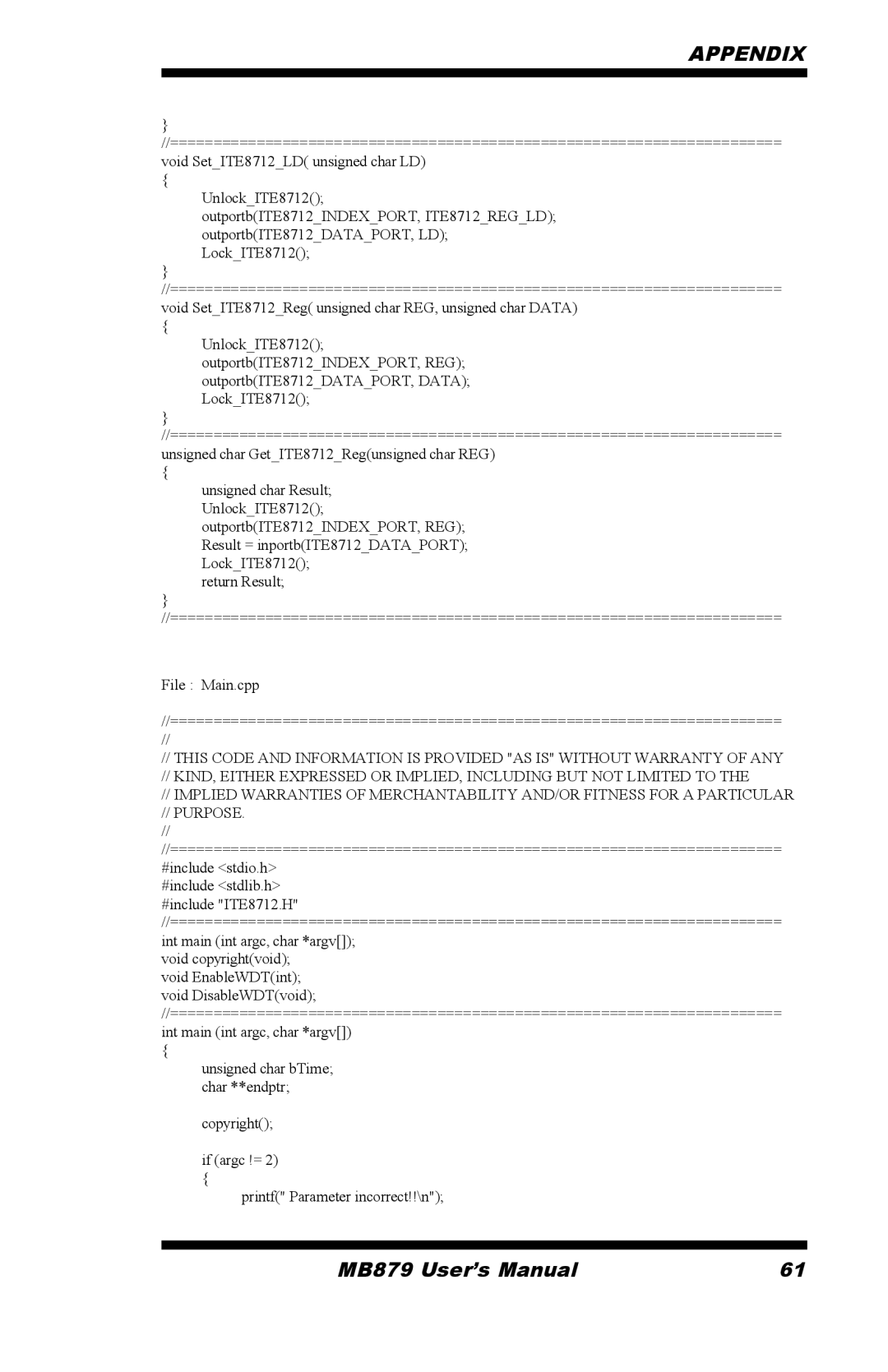 Intel MB879 user manual Appendix 