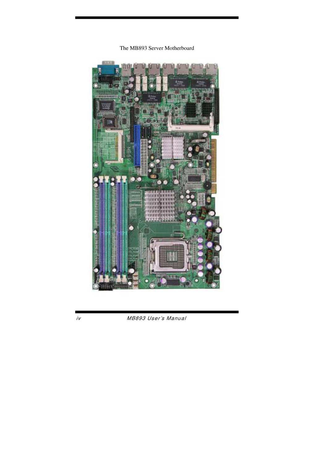 Intel user manual MB893 Server Motherboard 