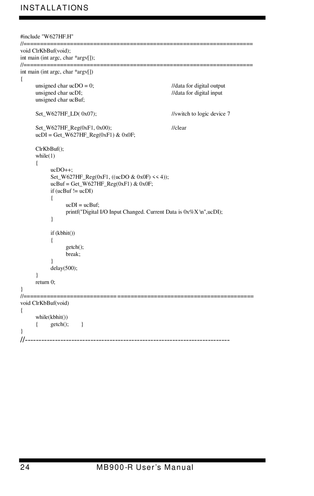 Intel MB900-R user manual Switch to logic device 