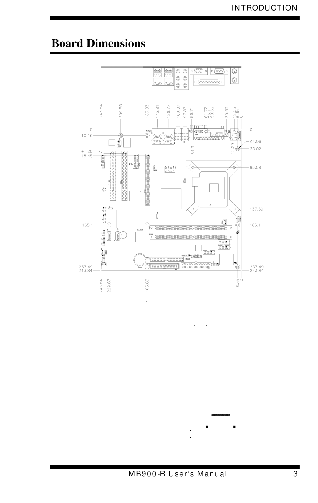 Intel MB900-R user manual Board Dimensions 