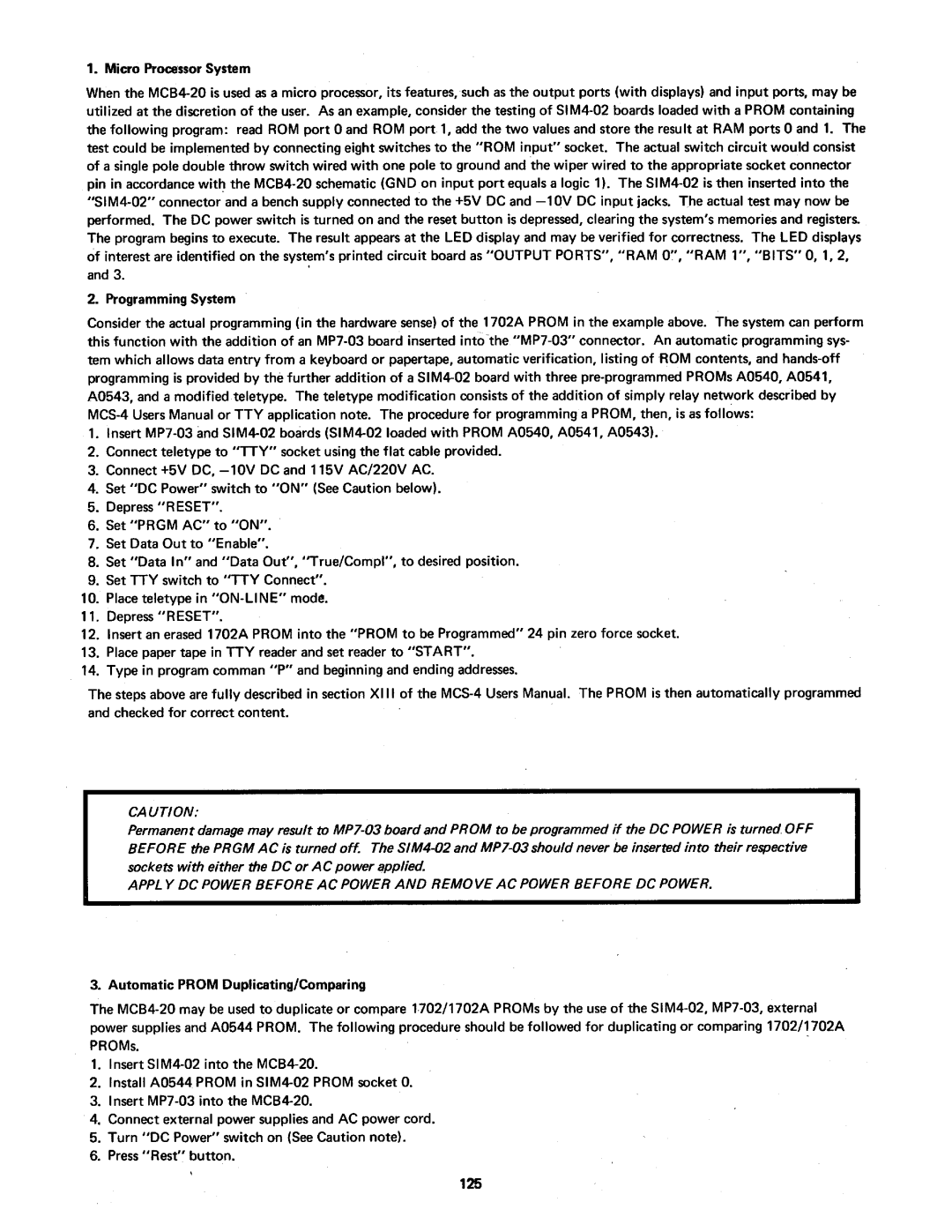 Intel MCS-4 manual 