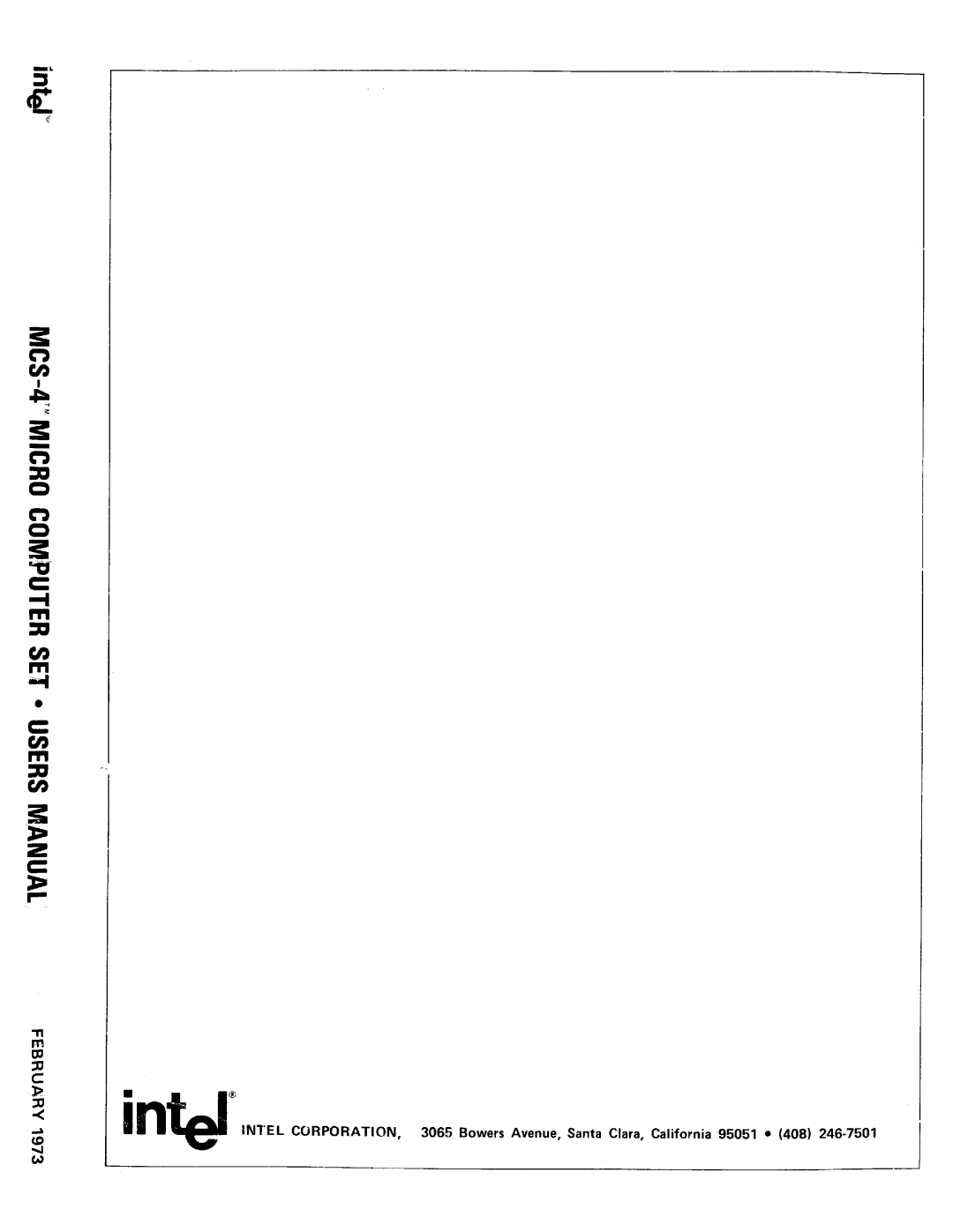 Intel MCS-4 manual 