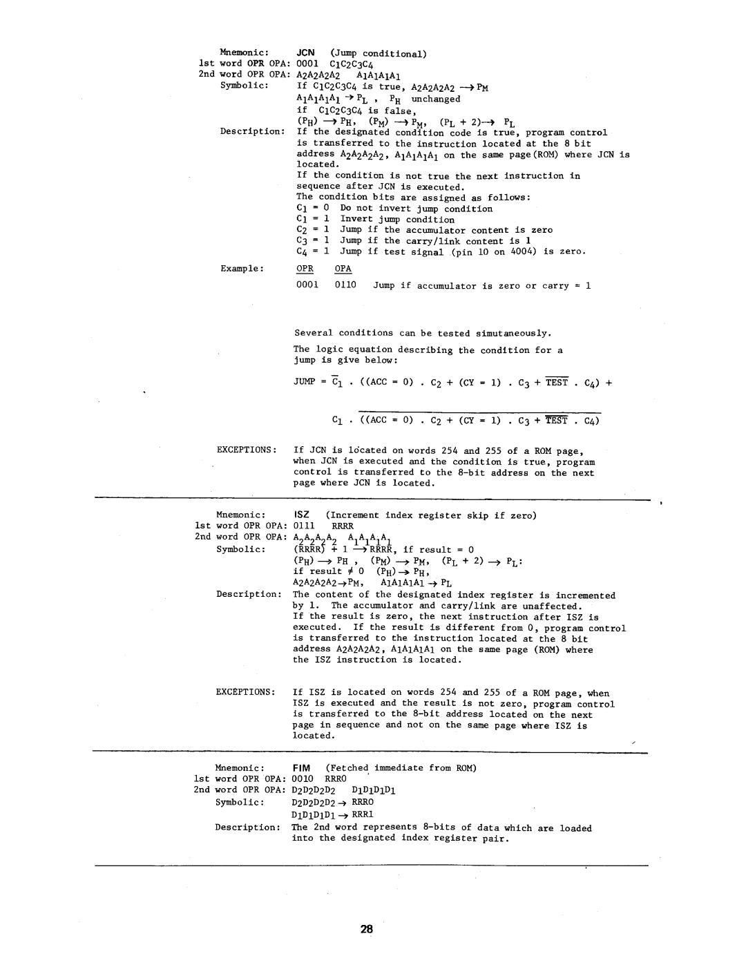 Intel MCS-4 manual 