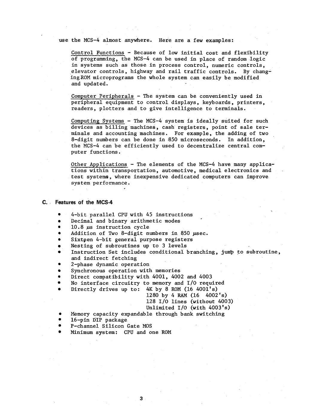 Intel MCS-4 manual 