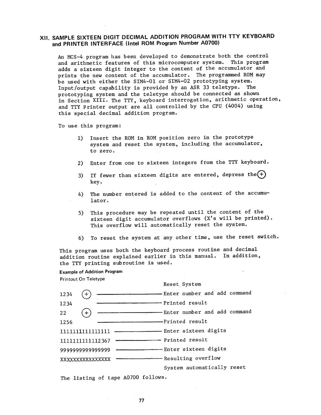 Intel MCS-4 manual 