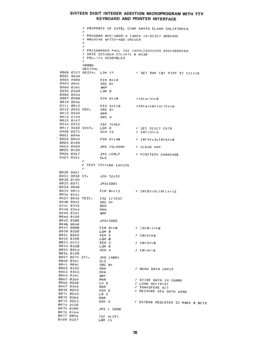 Intel MCS-4 manual 