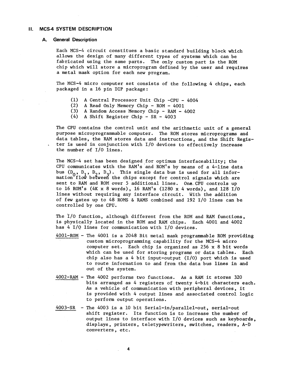 Intel MCS-4 manual 