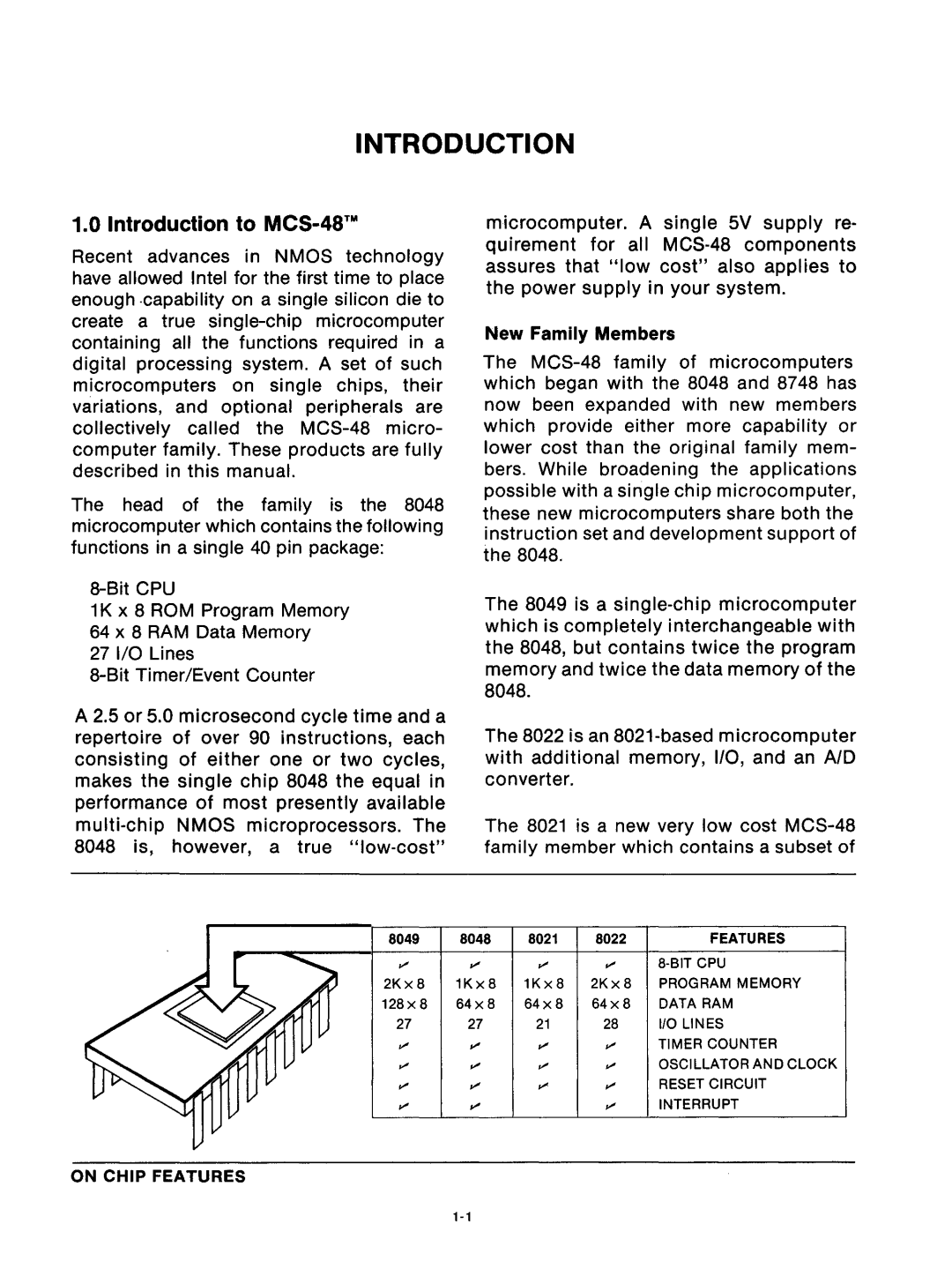 Intel mcs-48 manual Introduction to MCS-48 