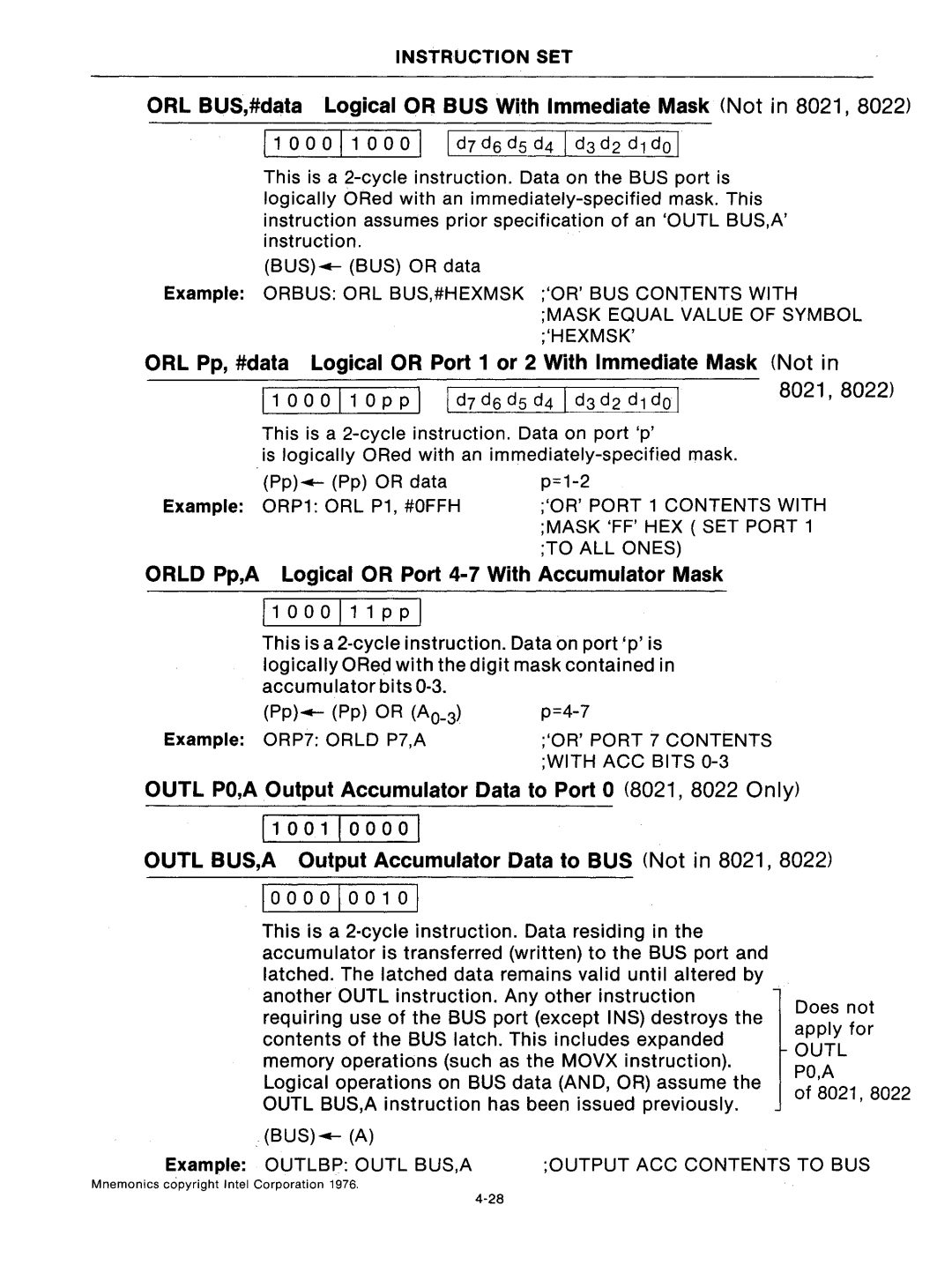 Intel mcs-48 manual 8021 