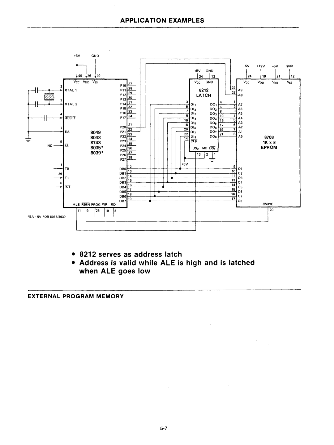 Intel mcs-48 manual Serves as address latch, Tt-2 A7, 17&A3 