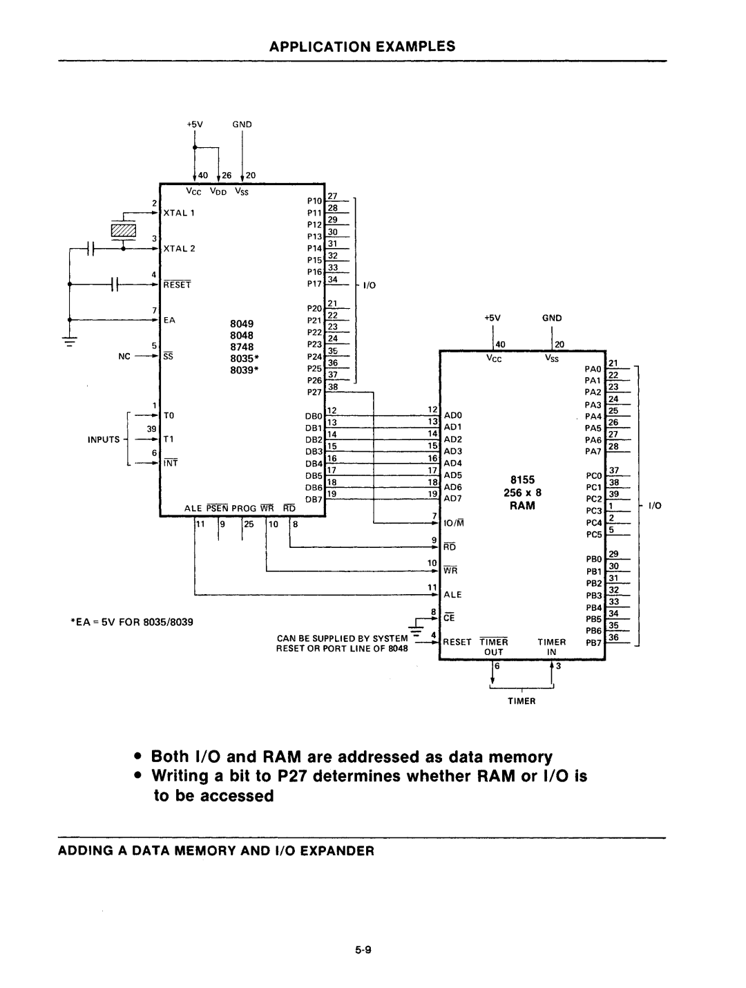 Intel mcs-48 manual =!-39TO, Both 1/0 and RAM are addressed as data memory 