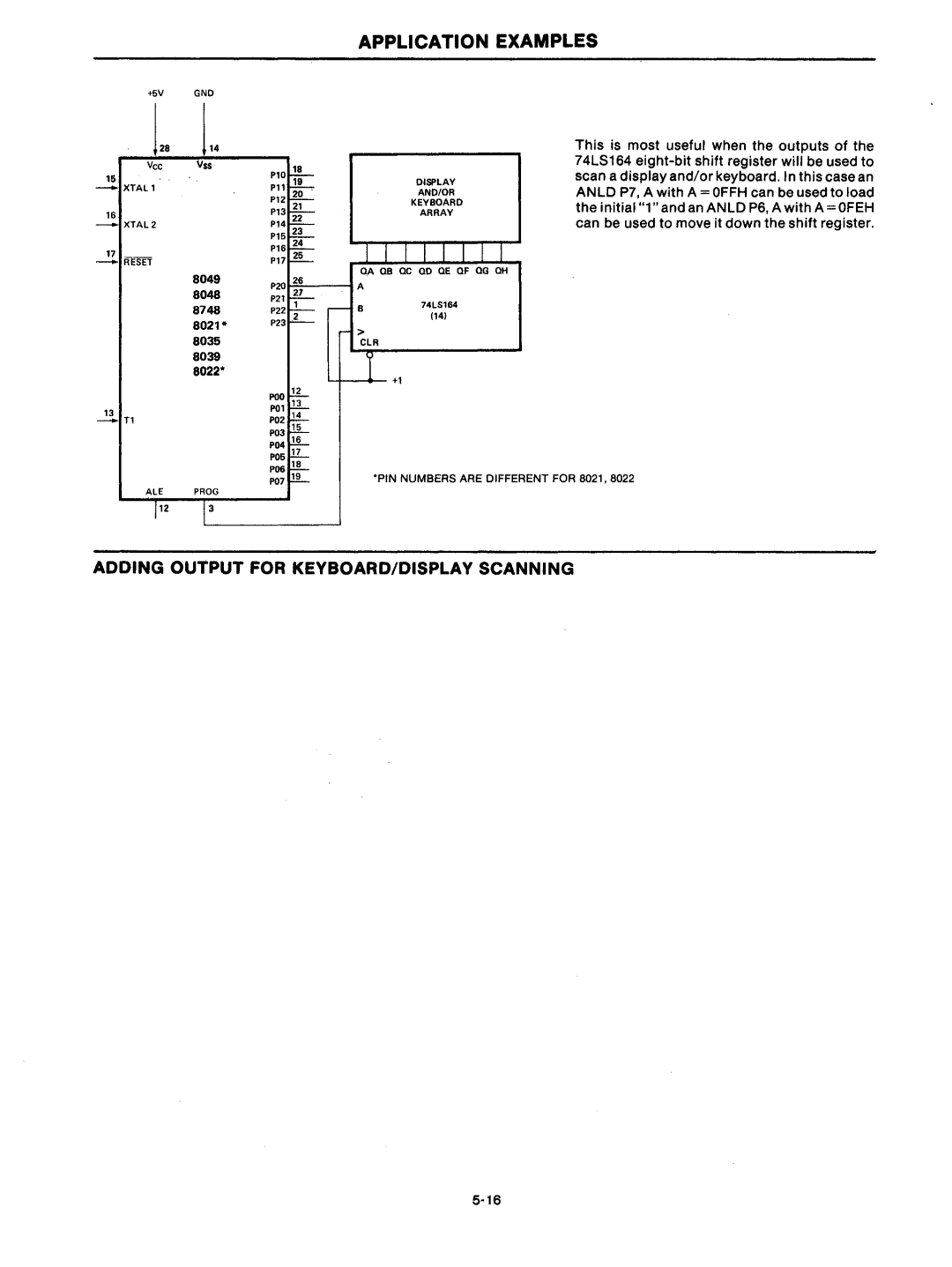 Intel mcs-48 manual Adding Output for KEYBOARD/DISPLAY Scanning 