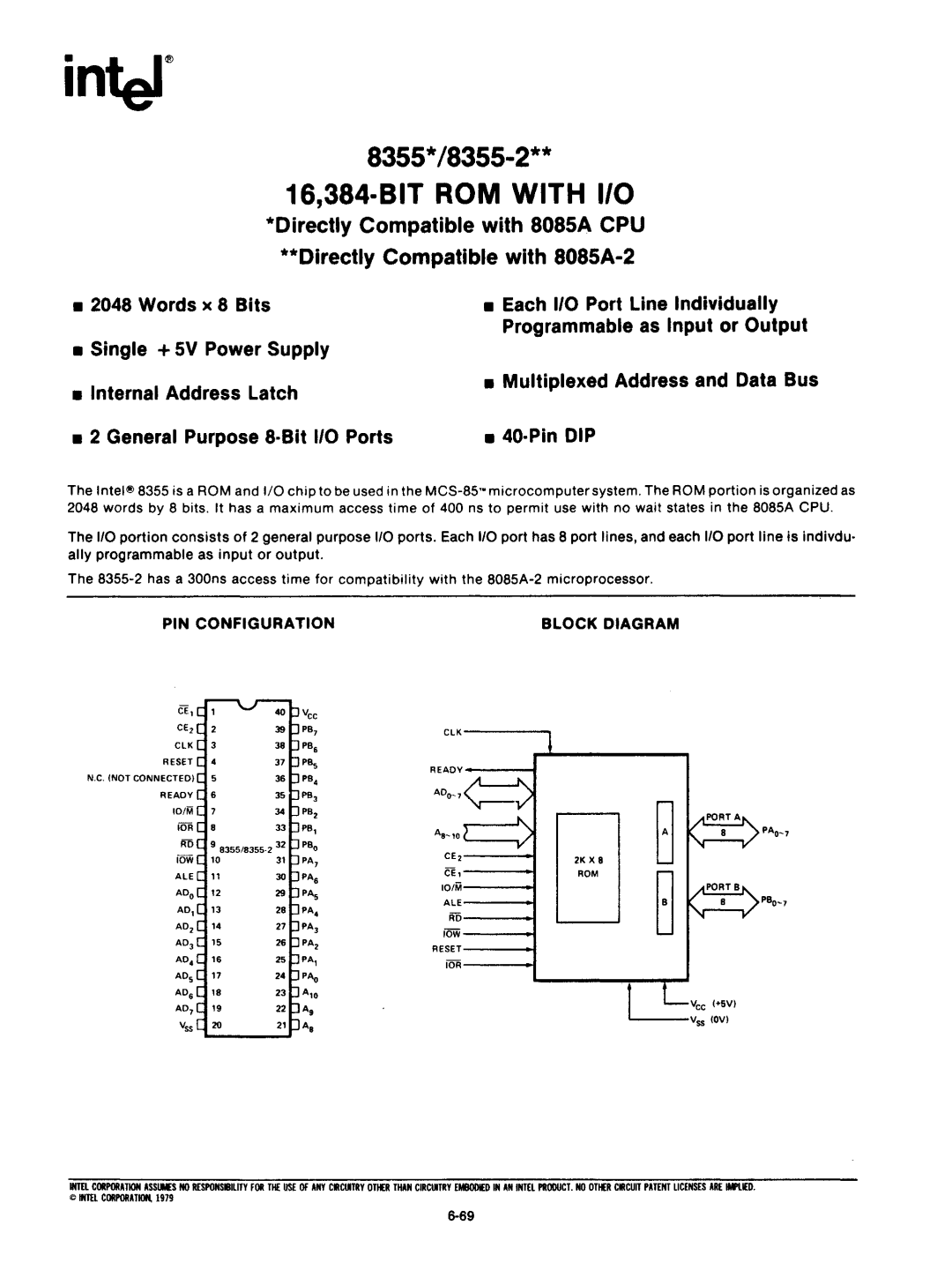 Intel mcs-48 manual 16,384·8IT ROM with 