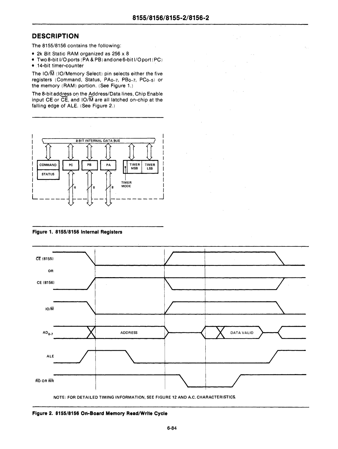 Intel mcs-48 manual Description, Internal Registers 