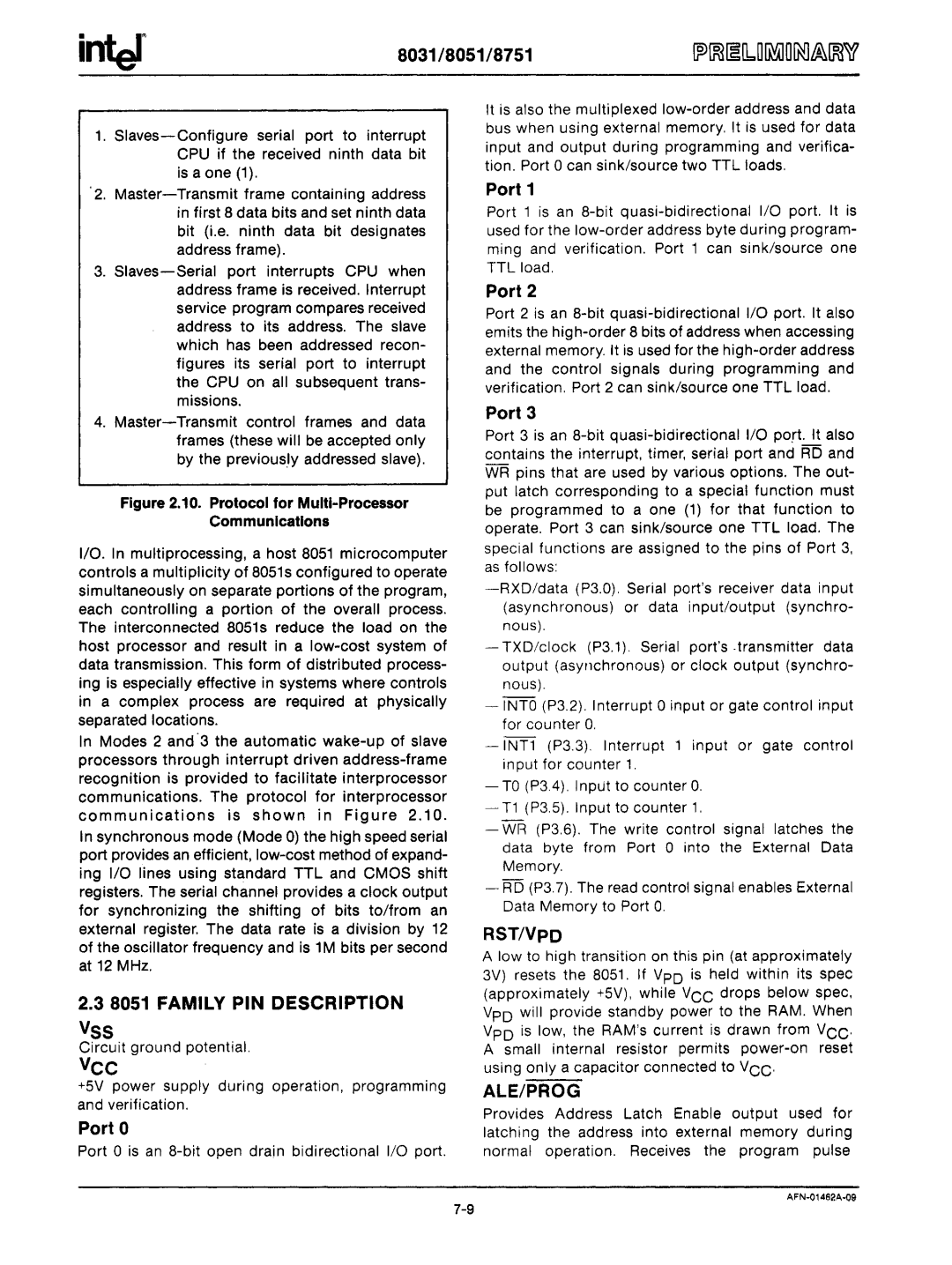 Intel mcs-48 manual 8031/8051/8751, Circuit ground potential 