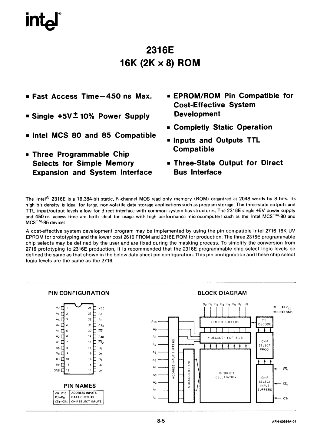 Intel mcs-48 manual 2316E 16K 2K 8 ROM 