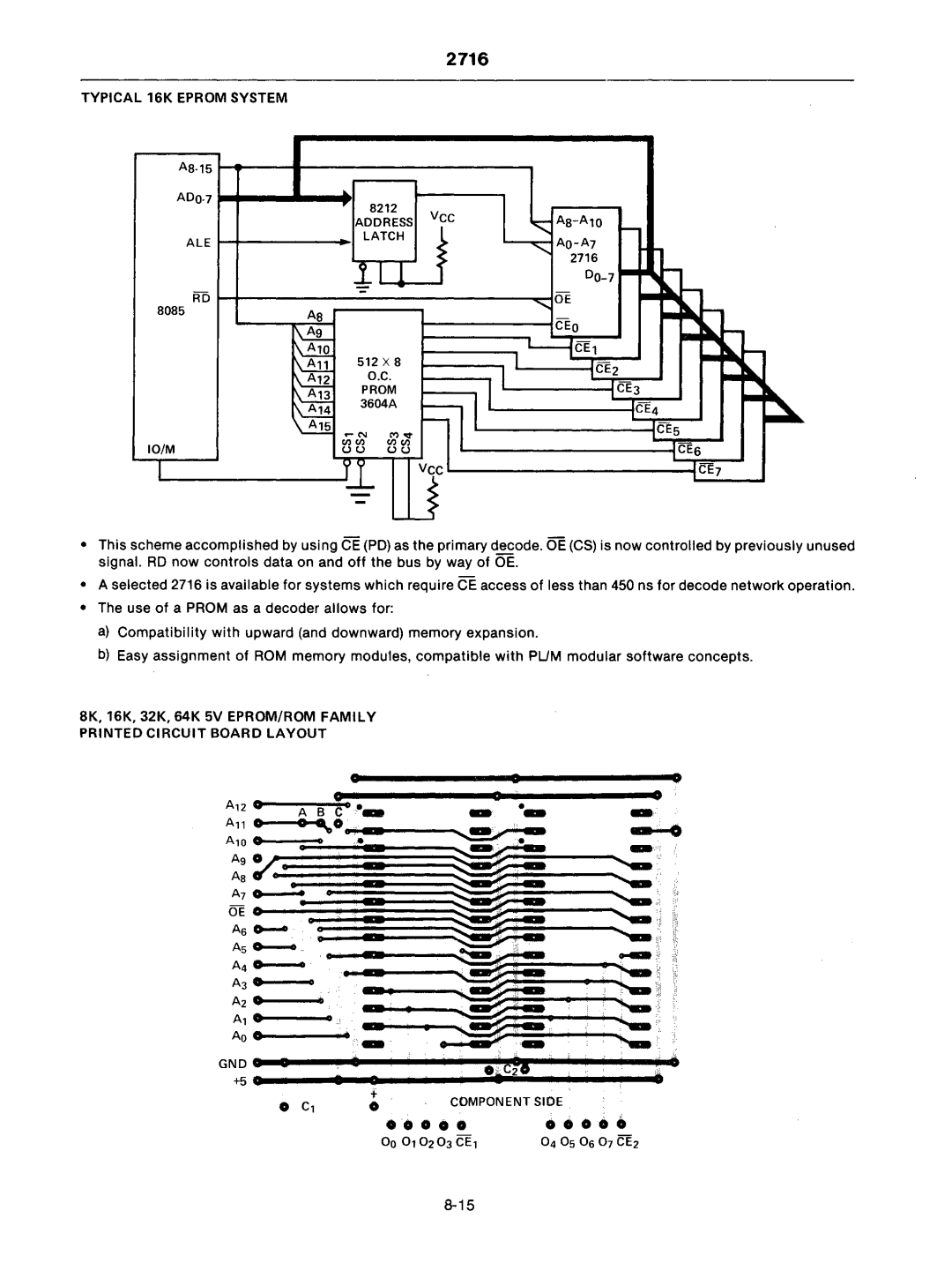 Intel mcs-48 manual 2716, Typical 16K Eprom System 