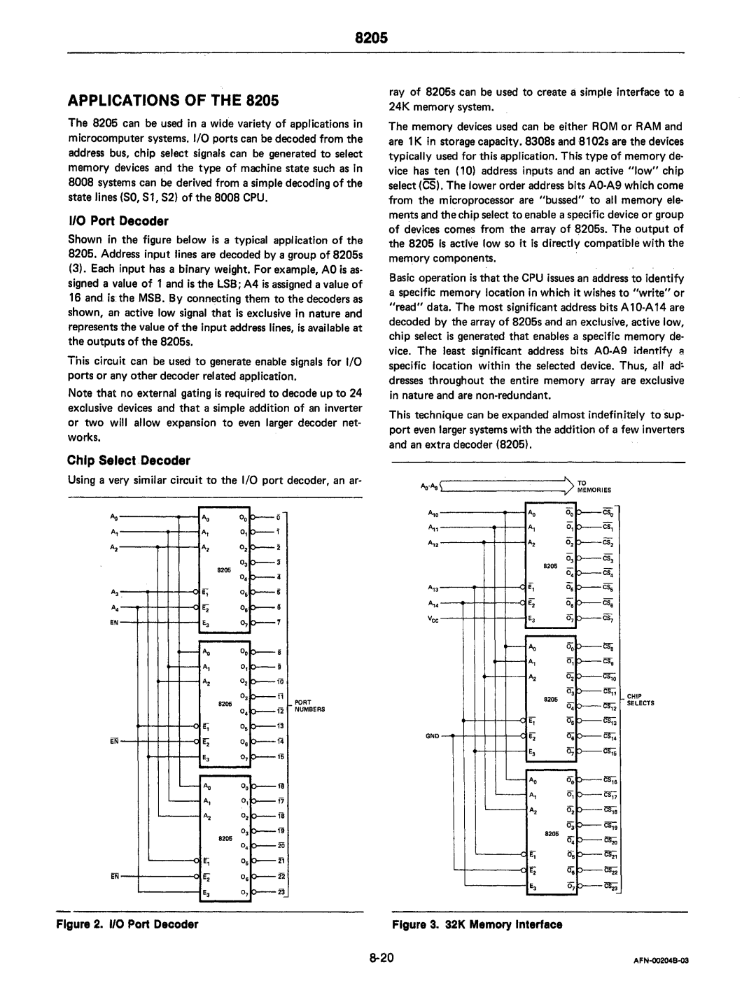 Intel mcs-48 manual A13 --..,-H+-q E, 8205, Applications, Eii-+-IH-+t-t r 