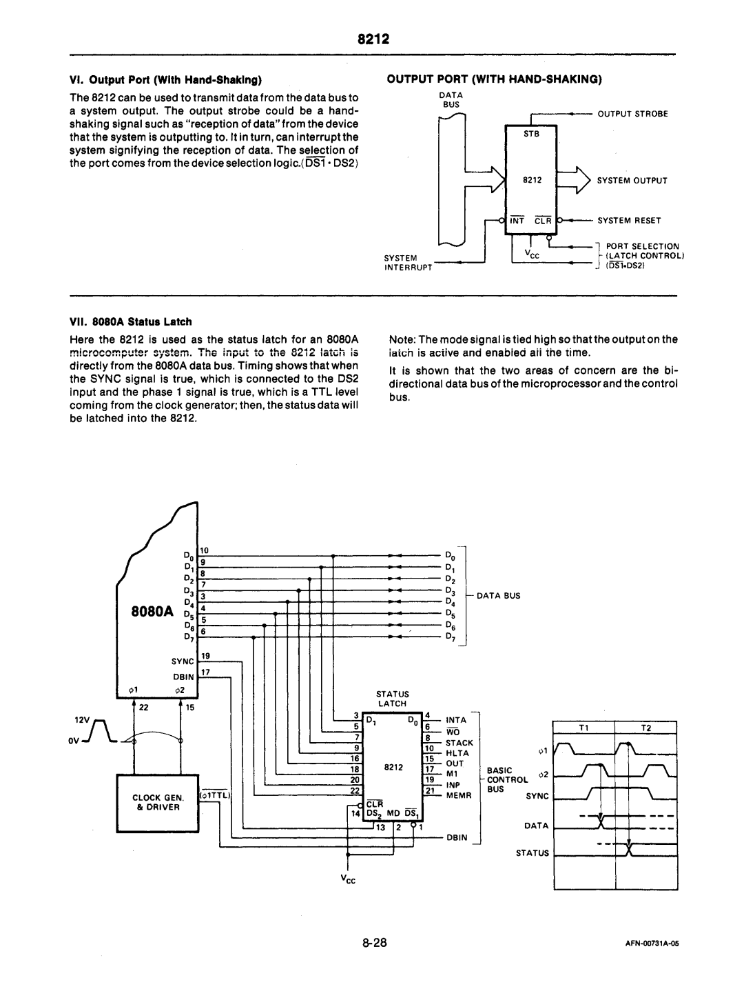 Intel mcs-48 manual Here the 8212 is used as the status latch for an 8080A, VI. Output Port With Hand-Shaking 