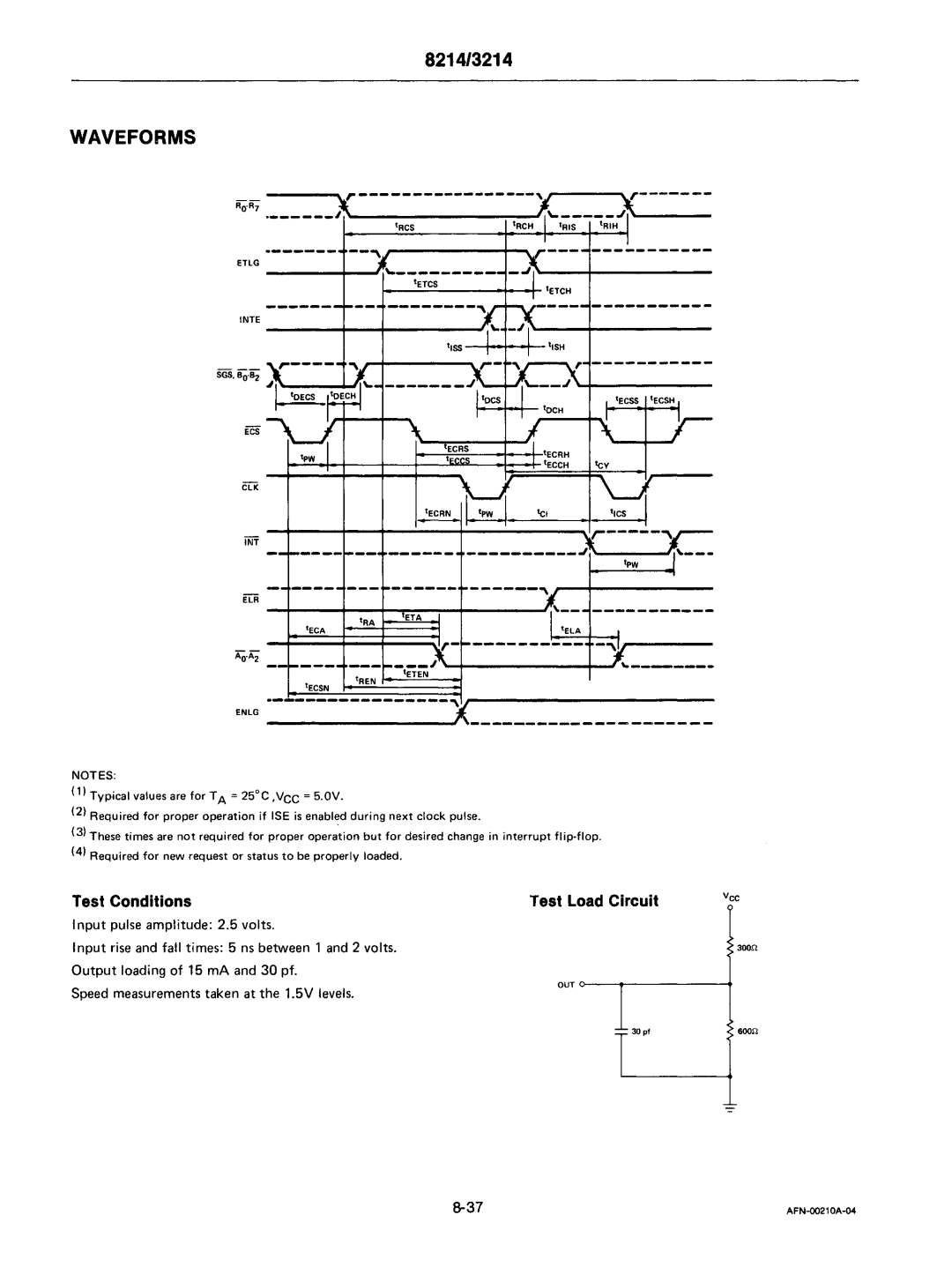 Intel mcs-48 manual Inte, Test Conditions Test Load Circuit 