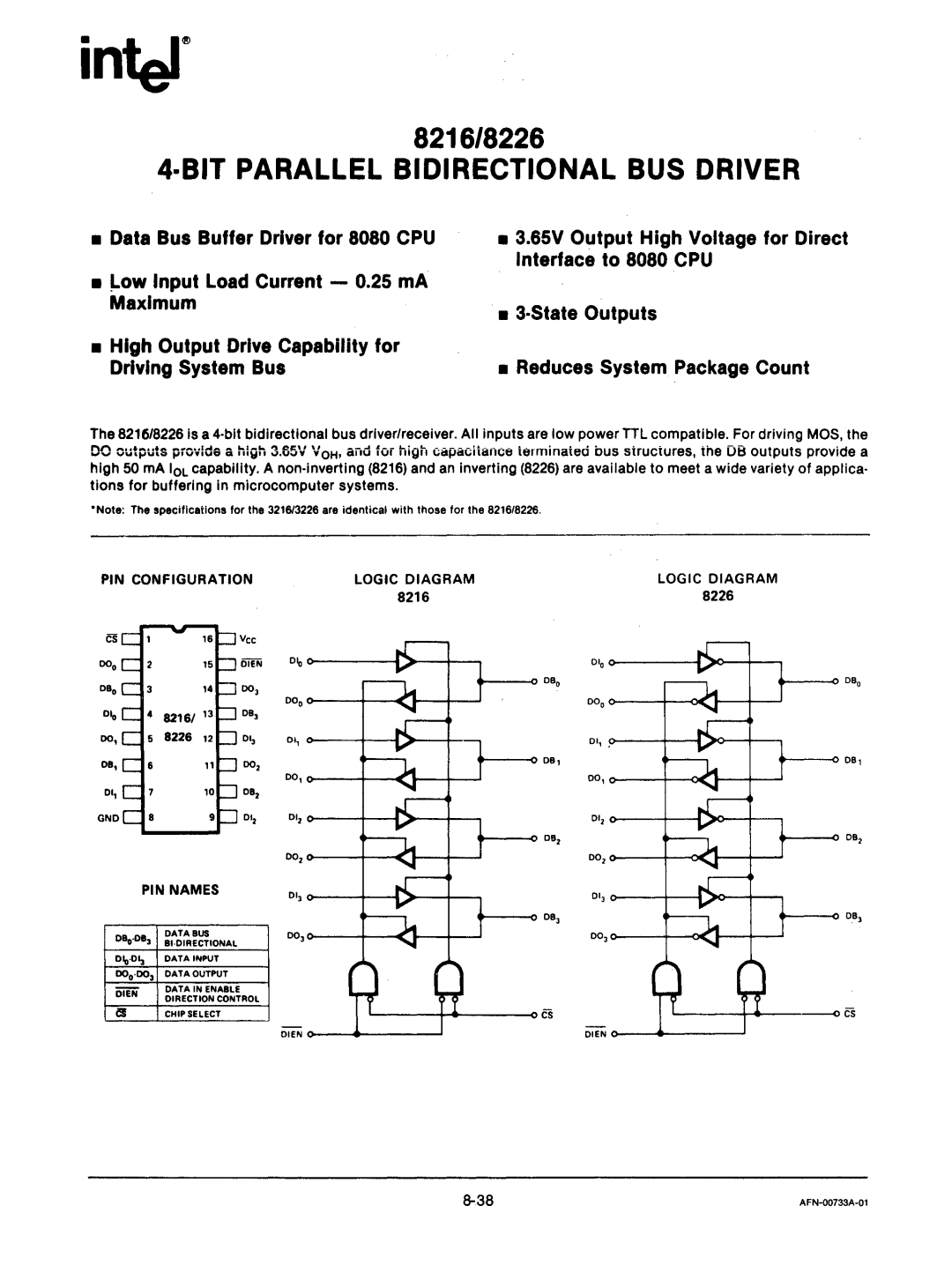 Intel mcs-48 manual ·BITPARALLEL Bidirectional BUS Driver, 001 