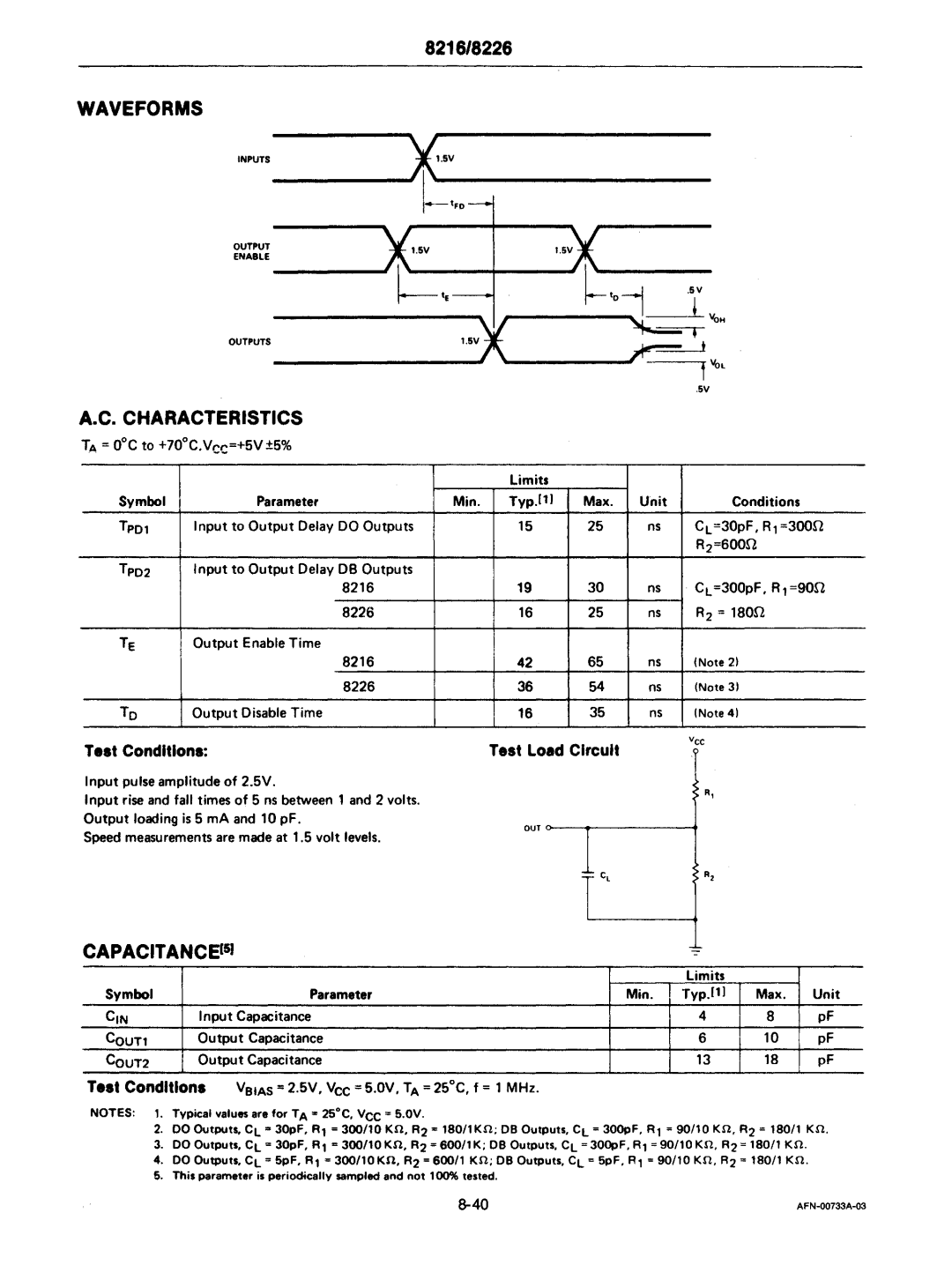 Intel mcs-48 manual Waveforms Characteristics, Out O---T 