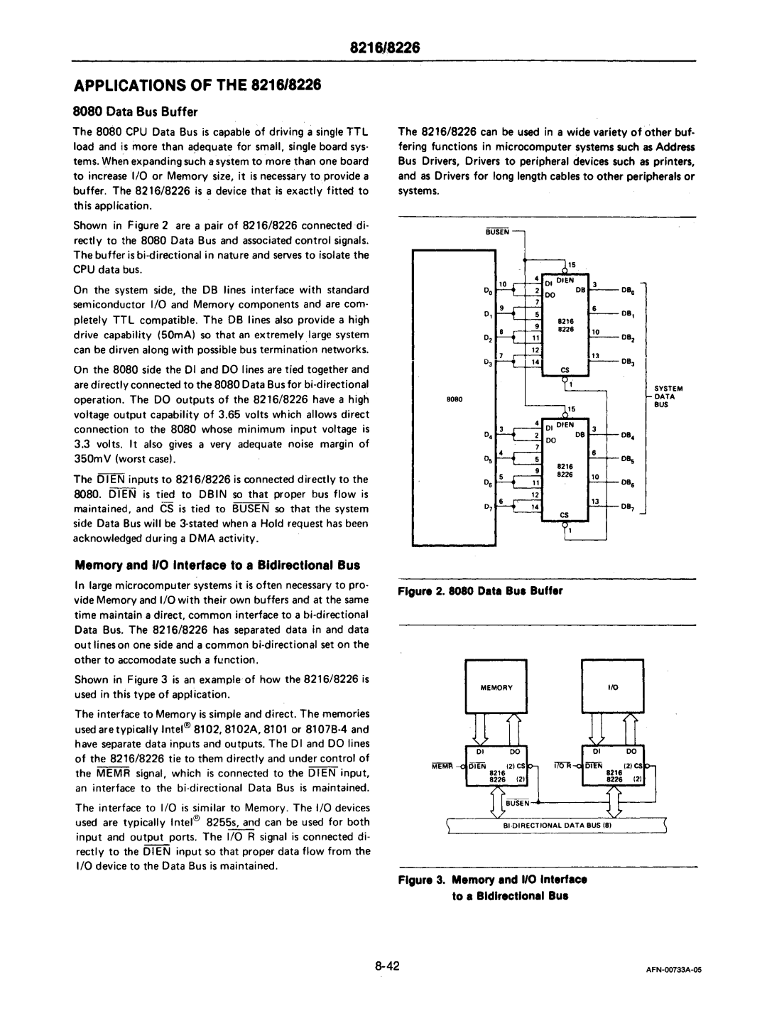 Intel mcs-48 manual 821618226, Applications of the 8216/8226 