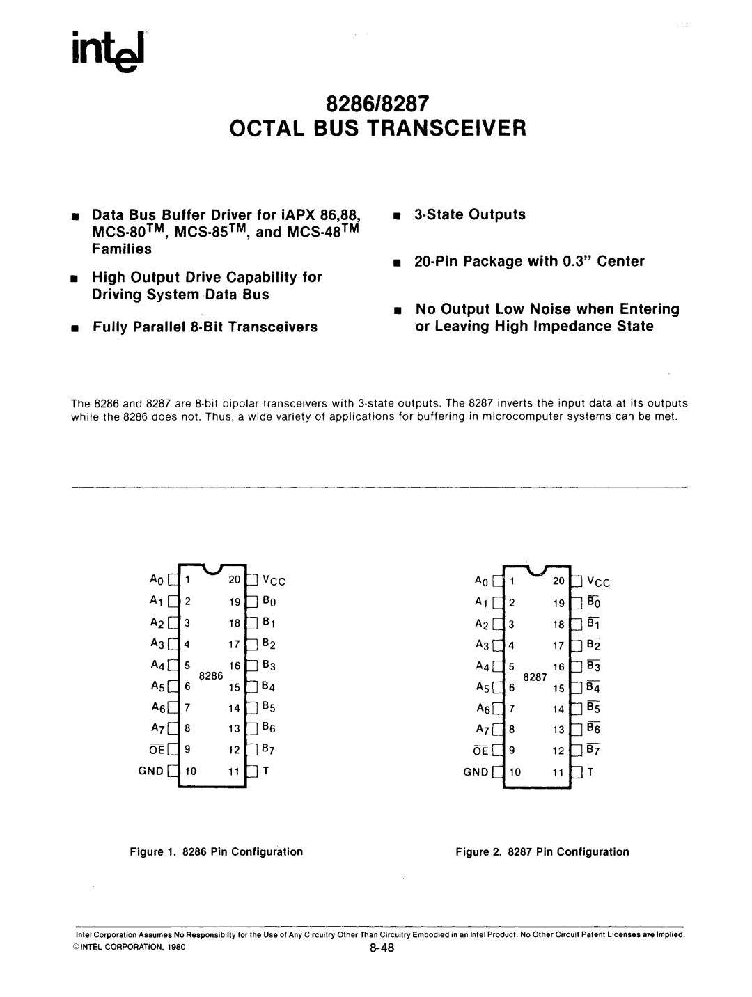 Intel mcs-48 manual Intel, Vee 