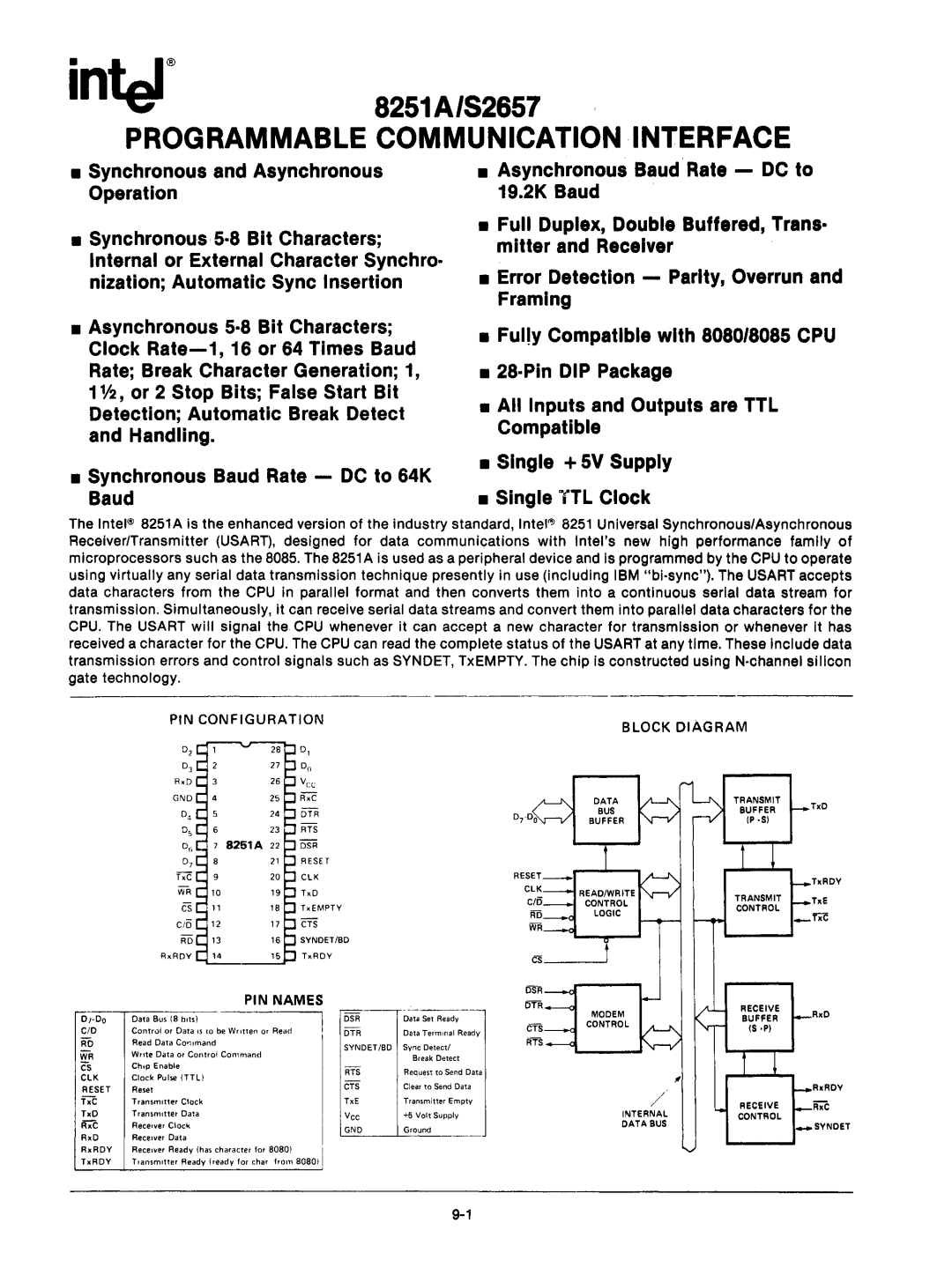 Intel mcs-48 manual Synchronous and Asynchronous Operation, Synchronous 5·8 Bit Characters 