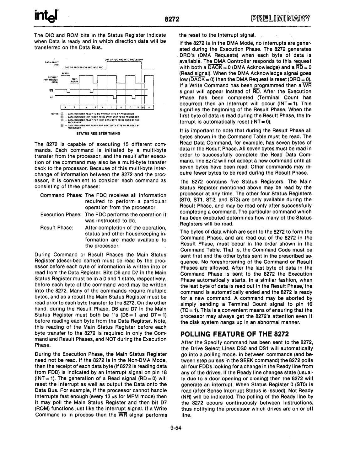 Intel mcs-48 manual Polling Feature, Reset to the Interrupt signal 