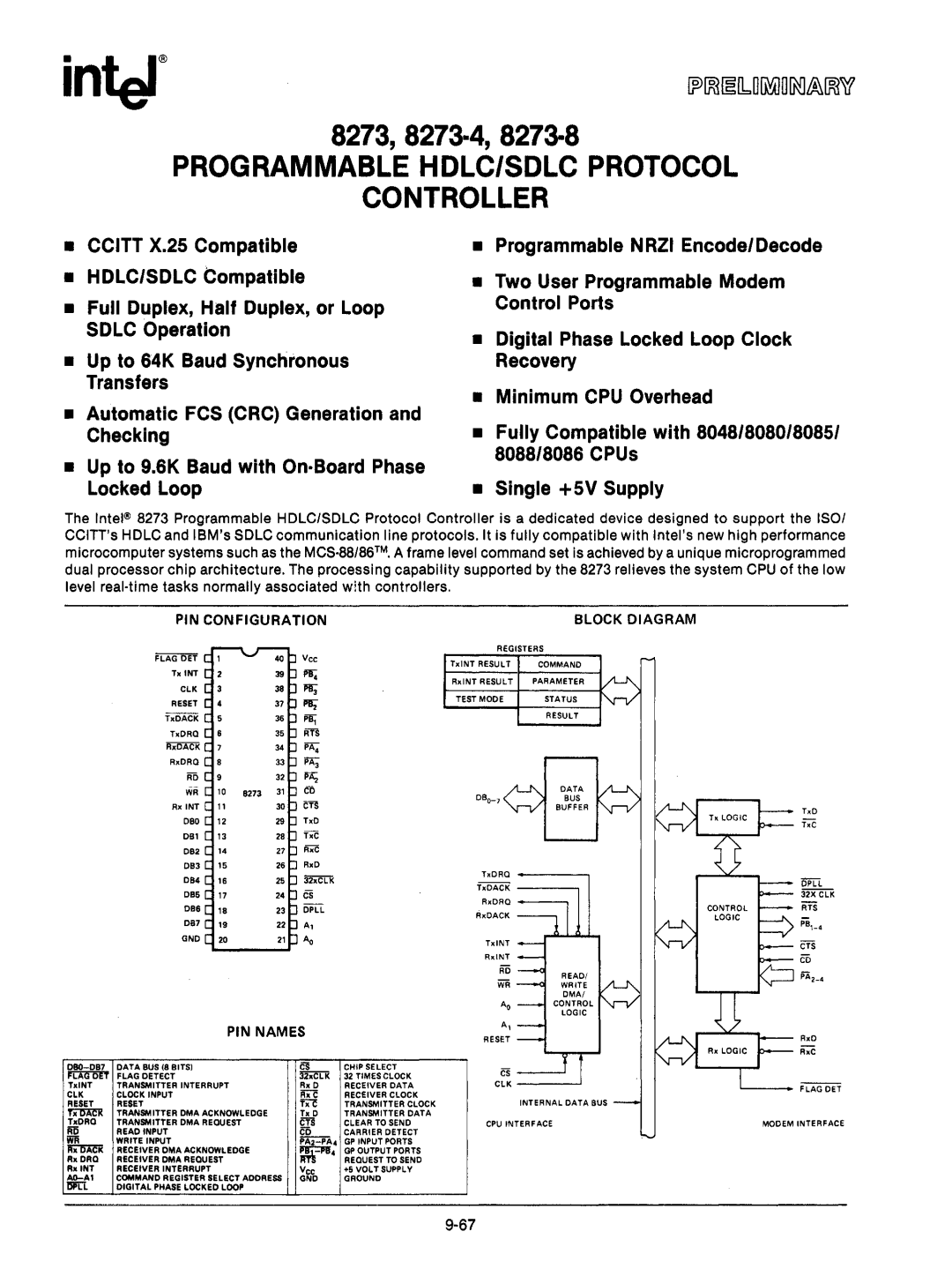 Intel mcs-48 manual LI3, Block Oiagram 