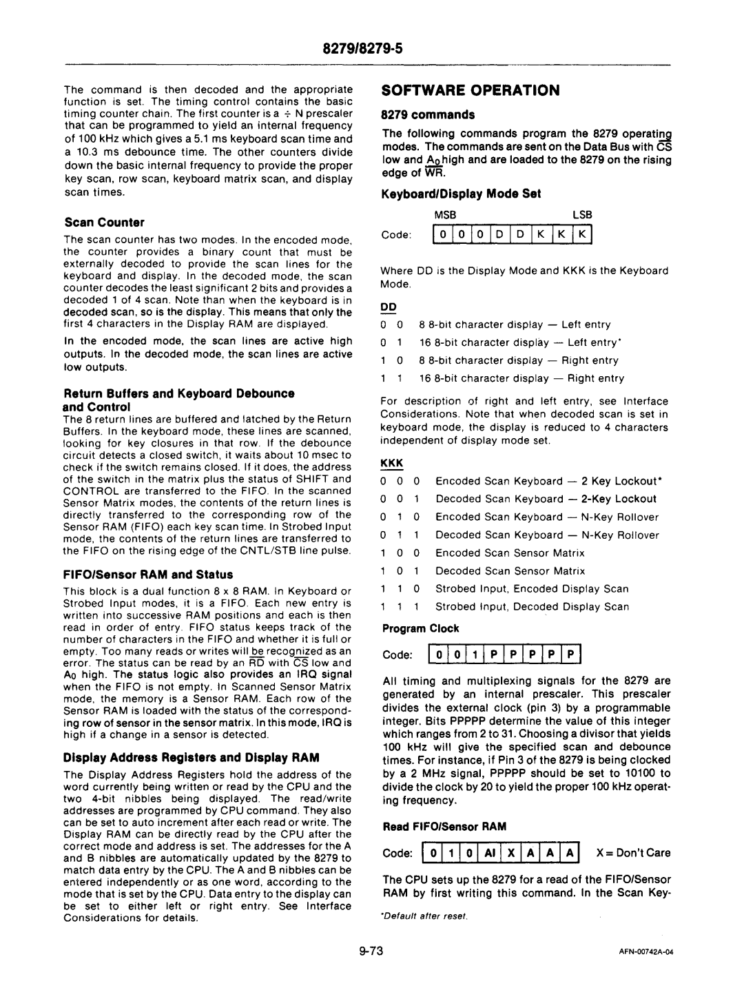 Intel mcs-48 manual Software Operation 