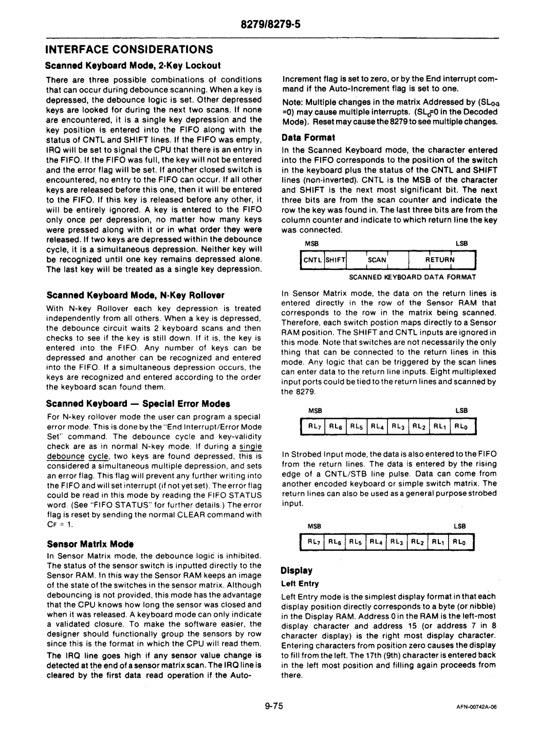 Intel mcs-48 manual Interface Considerations, Scanned Keyboard Mode, 2·Key Lockout 