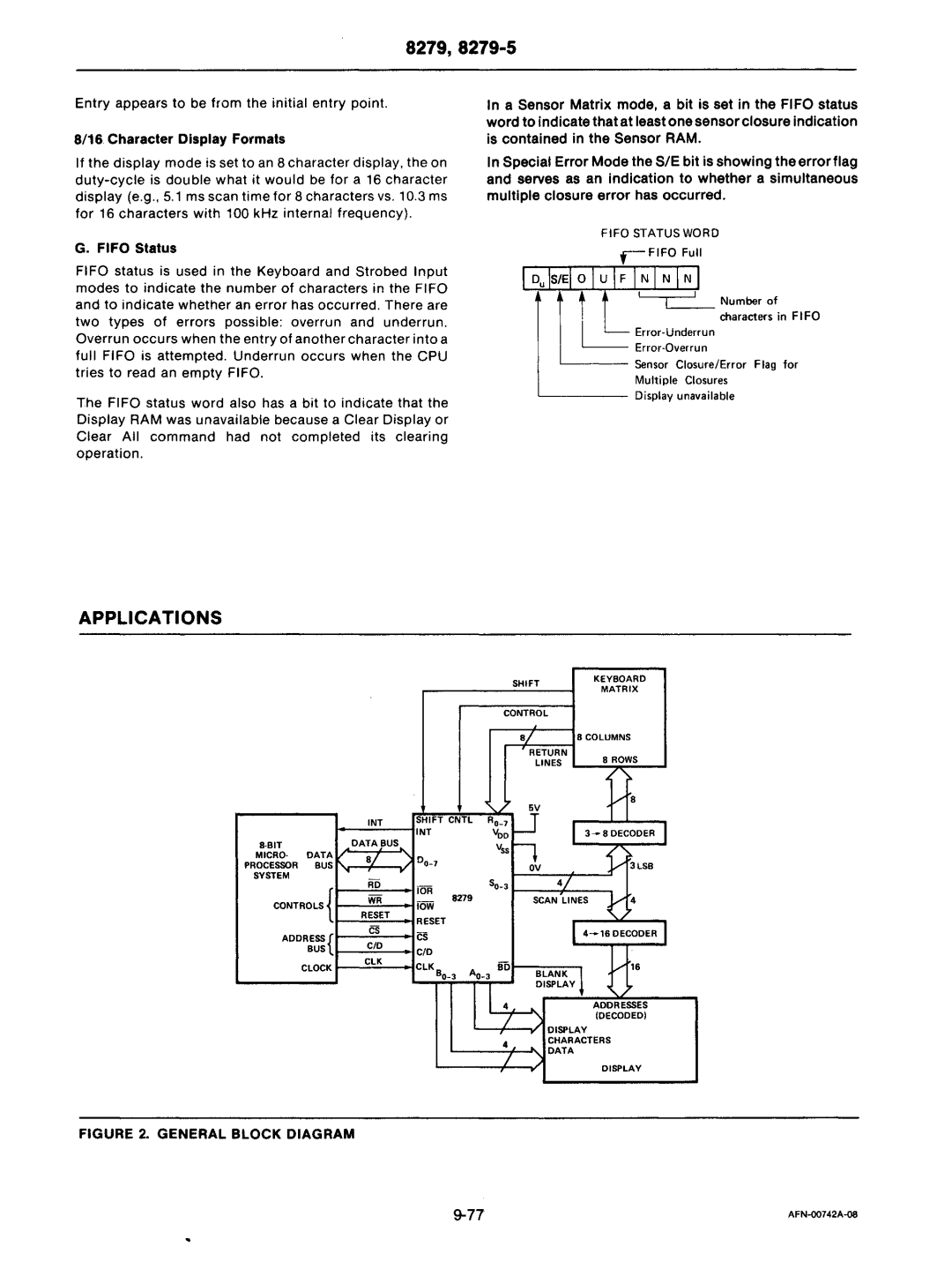 Intel mcs-48 manual Applications, General Block Diagram 