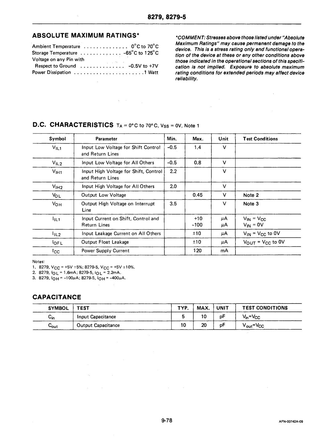 Intel mcs-48 manual VIL2, IIL1, Symbol Test TYP MAX 