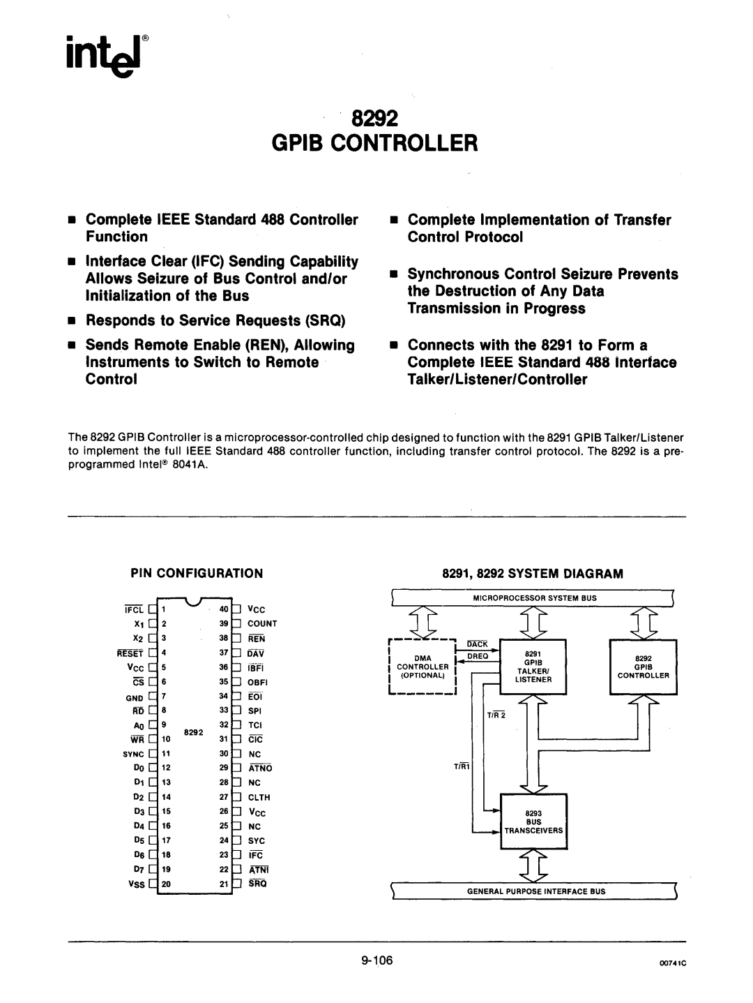 Intel mcs-48 manual Gpib Controller, 106 