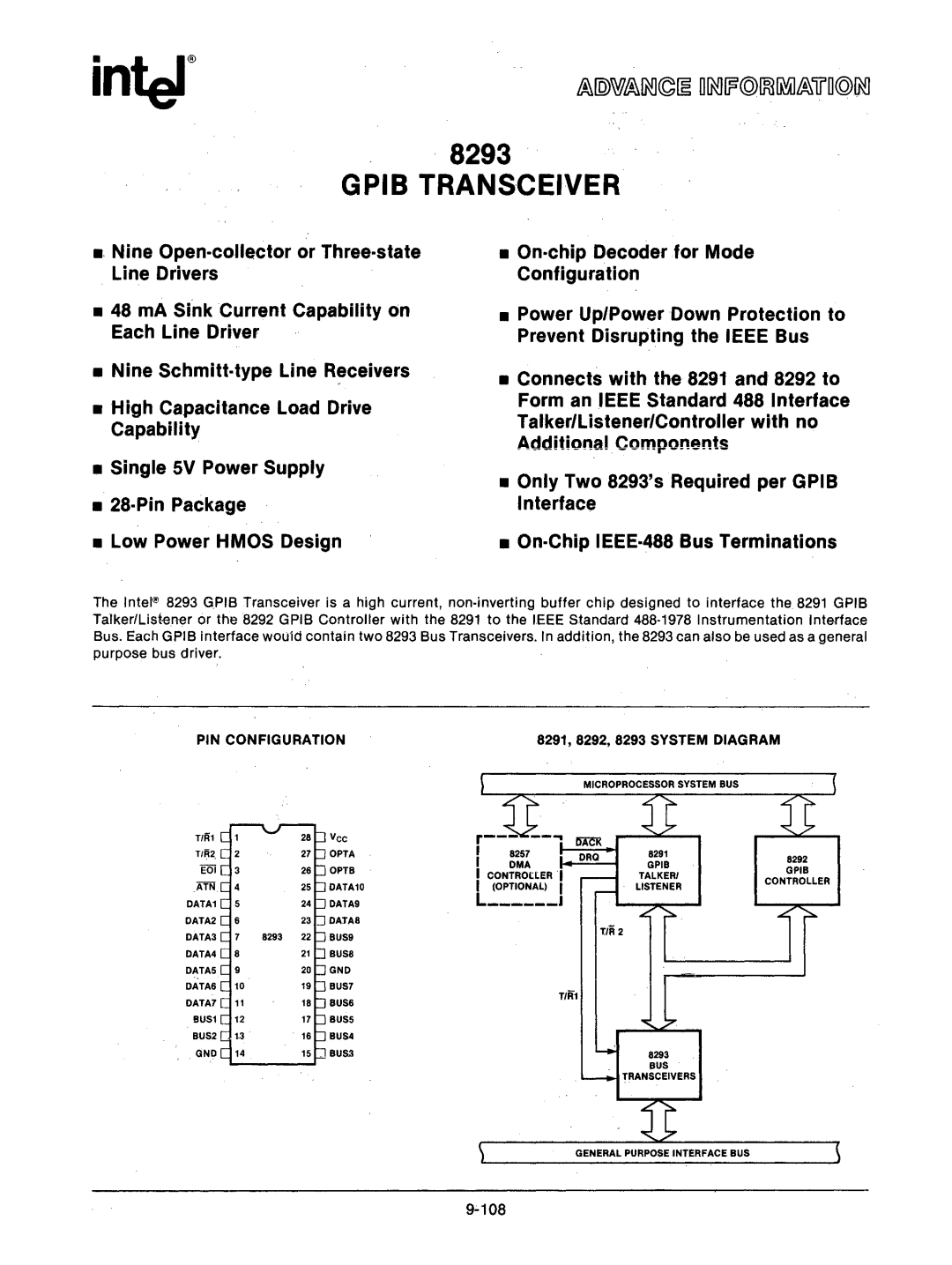 Intel mcs-48 manual Gpib Transceiver 