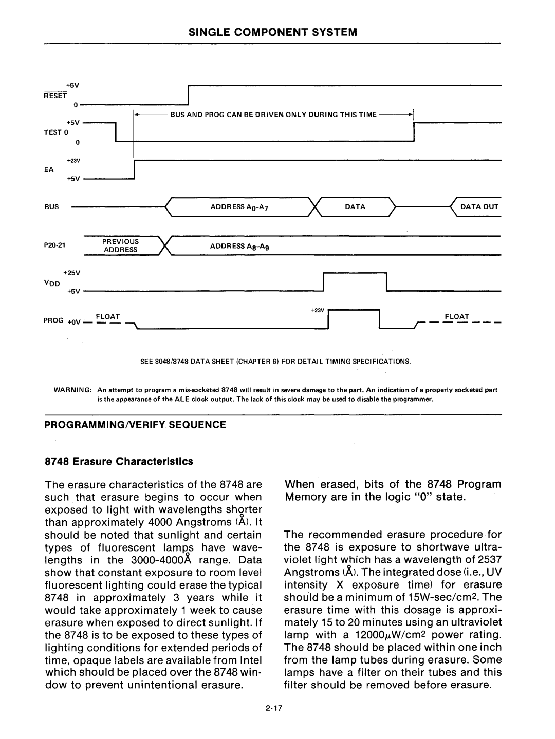 Intel mcs-48 manual Single Component System 