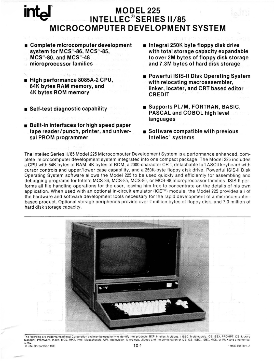 Intel mcs-48 manual Microcomputer Development System, Credit 