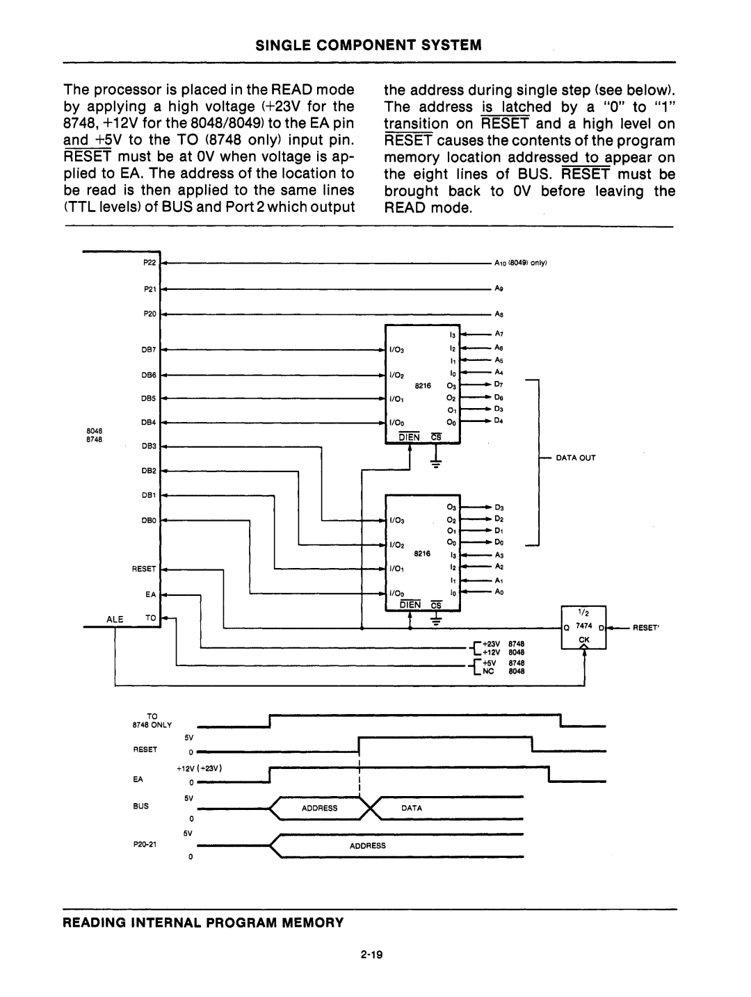 Intel mcs-48 manual Reading Internal Program Memory 