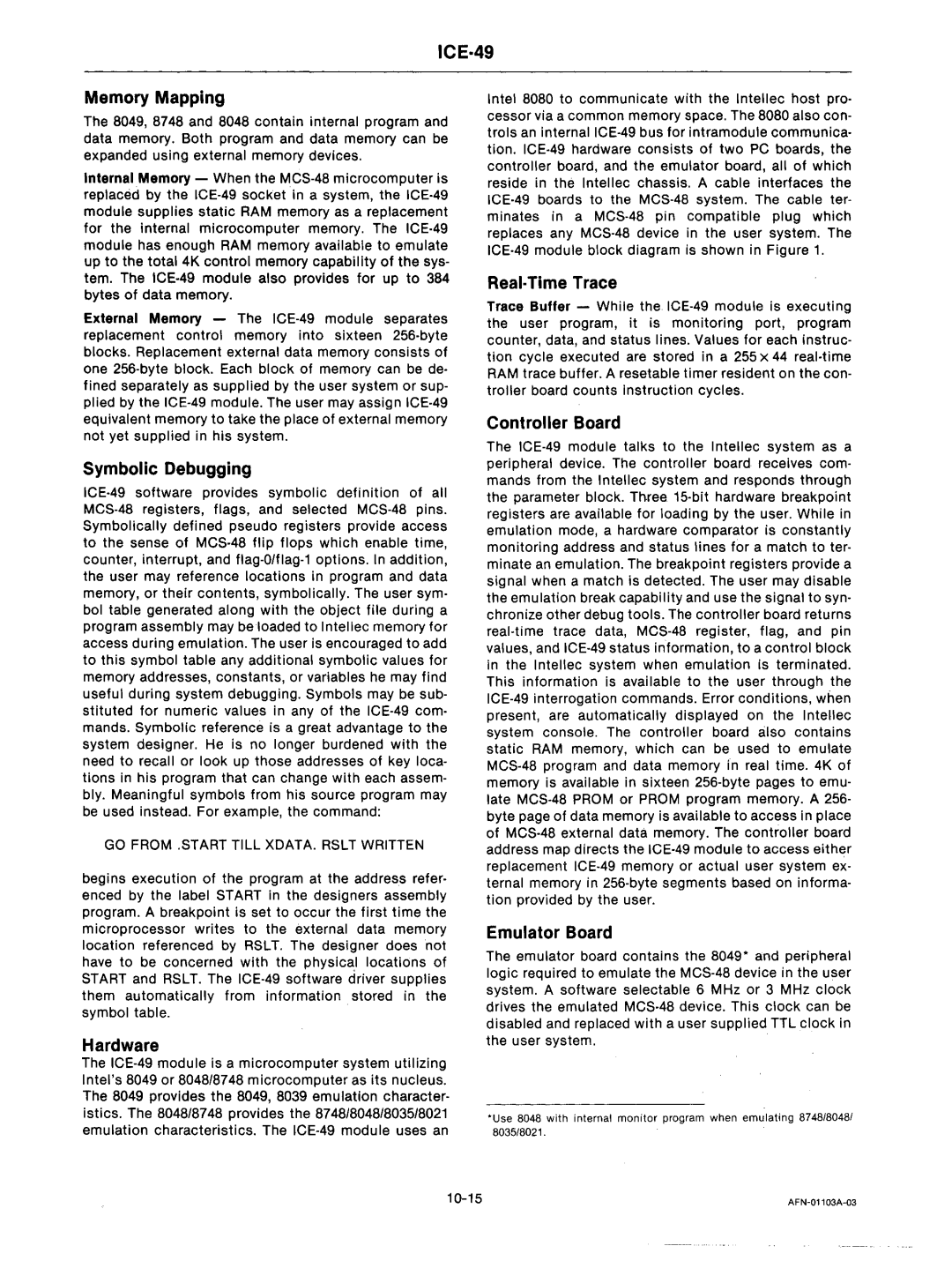 Intel mcs-48 manual Memory Mapping, GO from .START Till XDATA. Rslt Written 