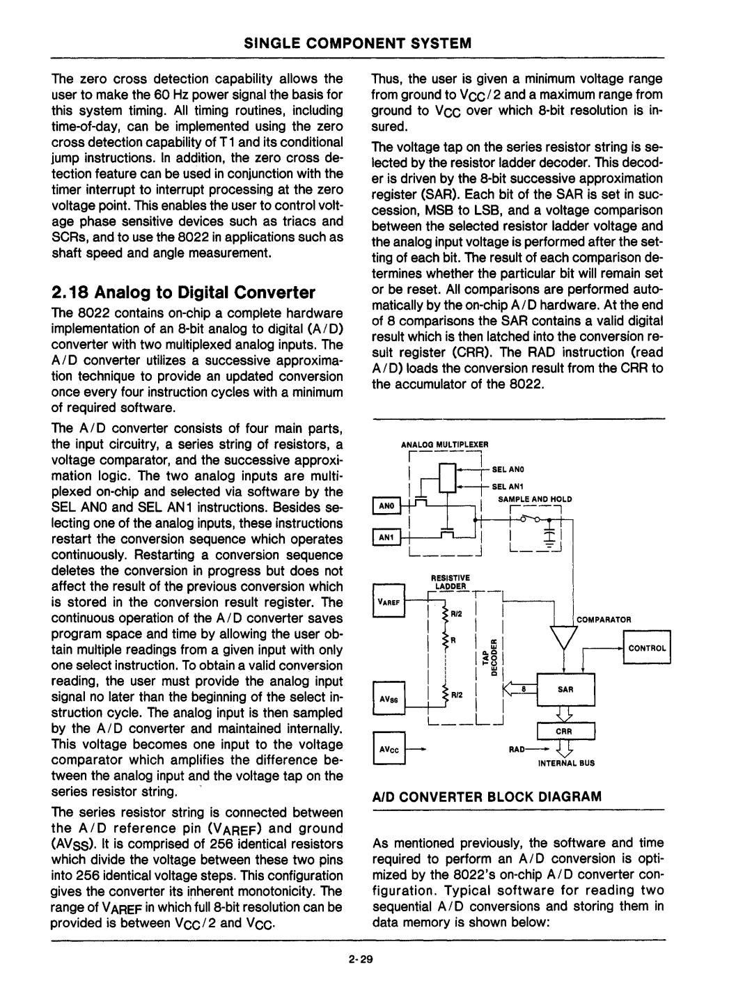 Intel mcs-48 manual Ill, Analog to Digital Converter 