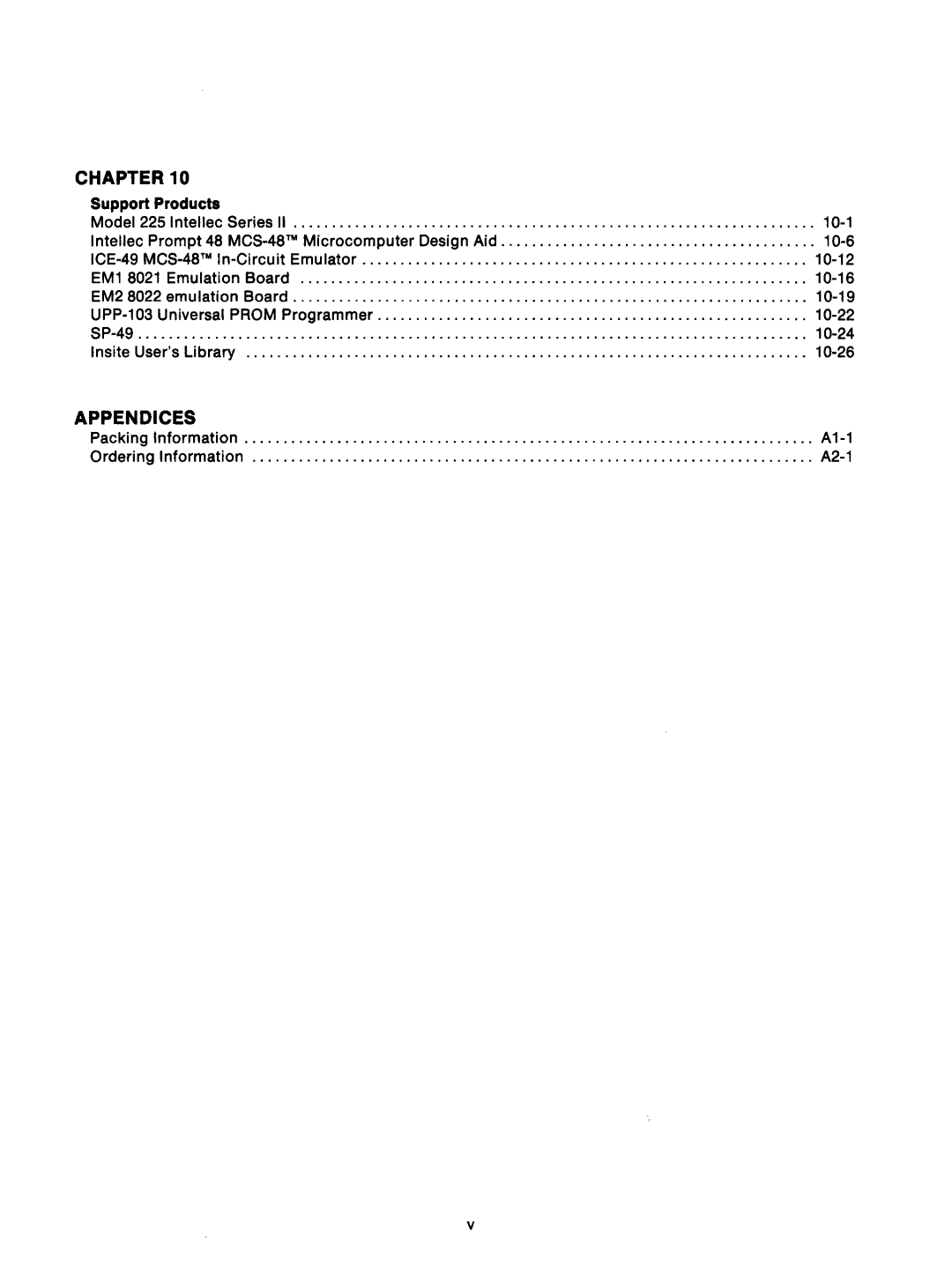 Intel mcs-48 manual Emulation Board 10-19 UPP-103 Universal Prom Programmer, Insite UsersLibrary, Packing Information 