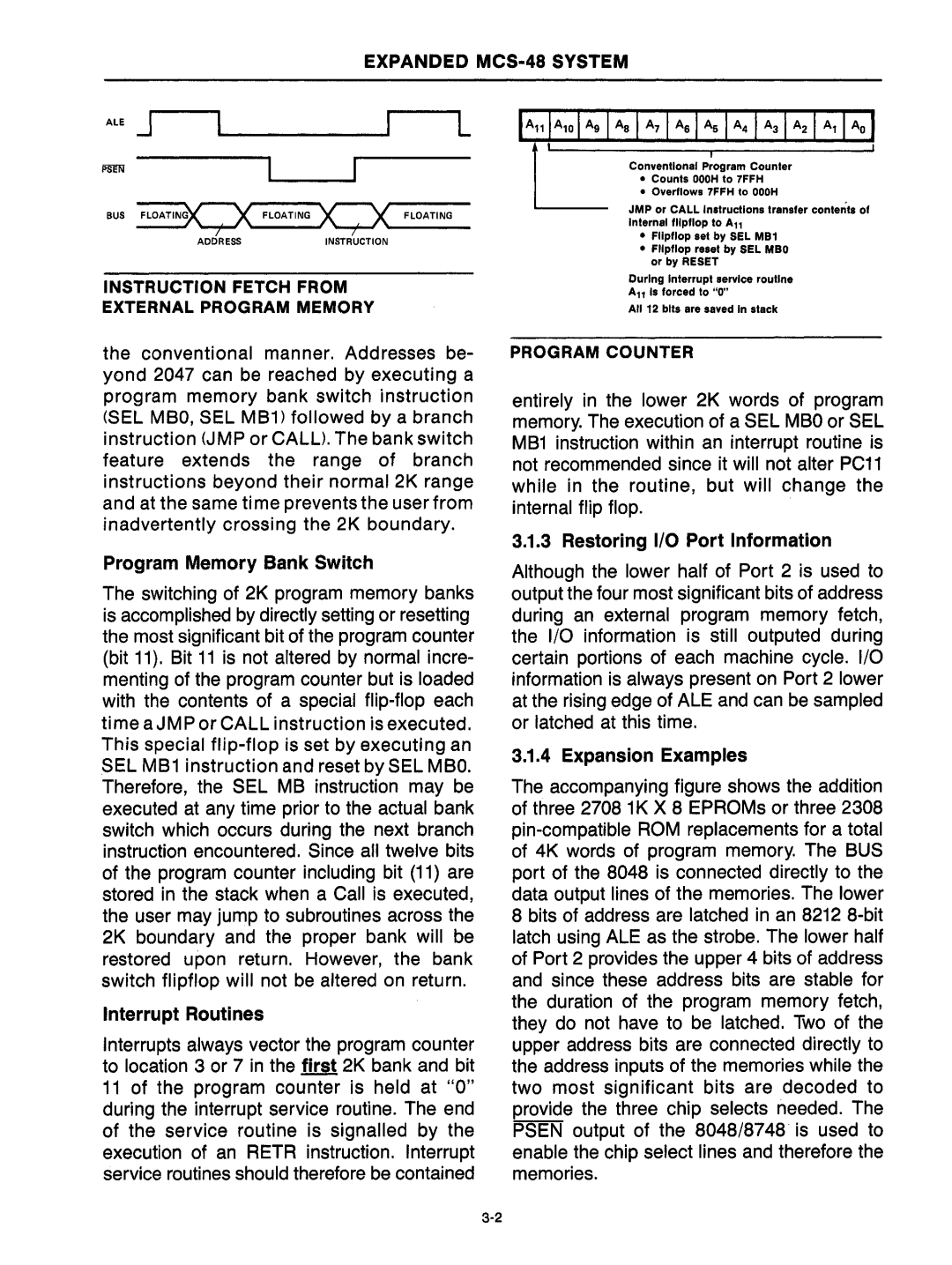 Intel mcs-48 manual Expanded MCS-48 System, Interrupt Routines 