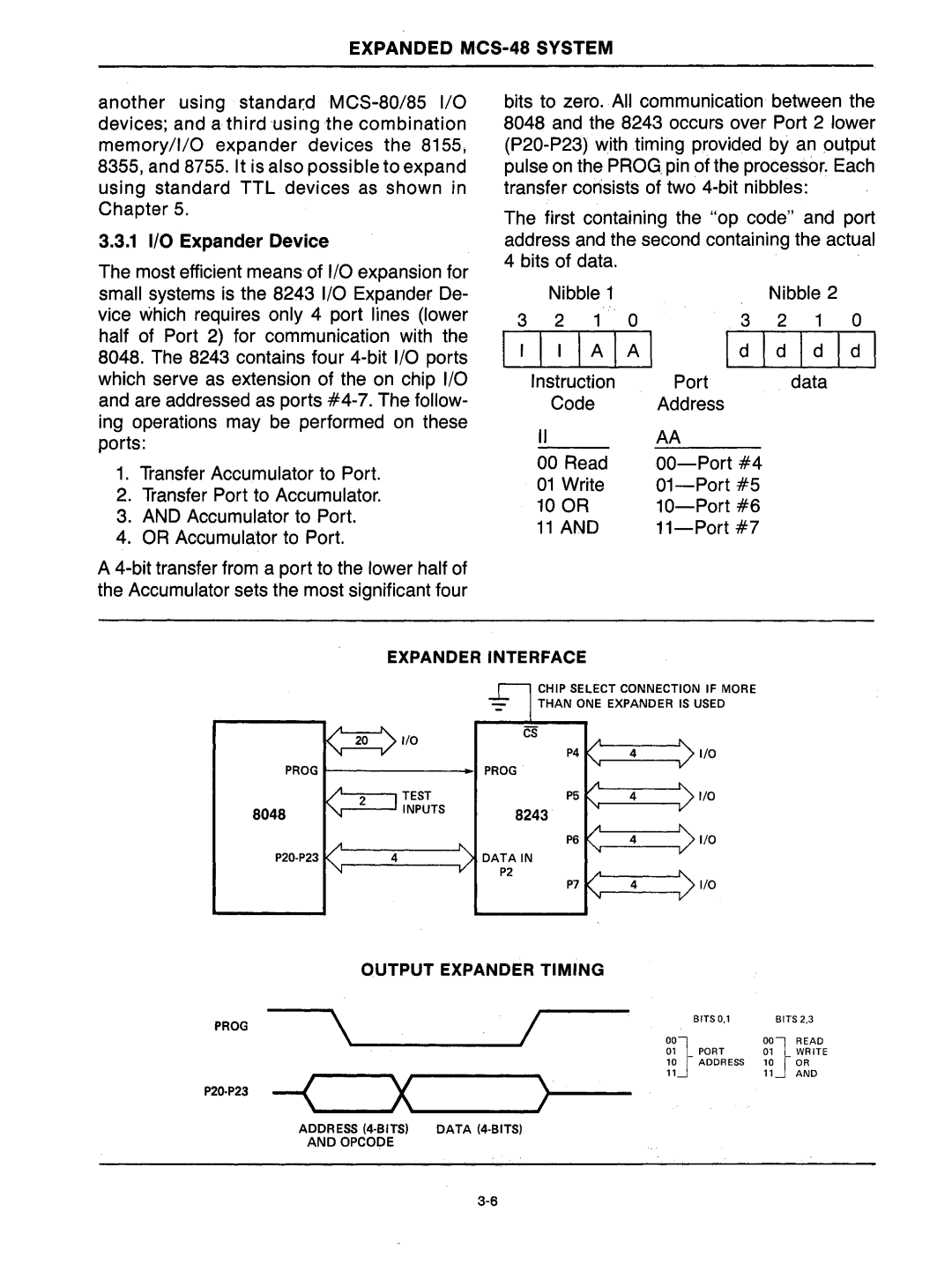 Intel mcs-48 manual Ii Aa, Read OO-Port #4 Write Port #5 10 or Port #6 Port #7 