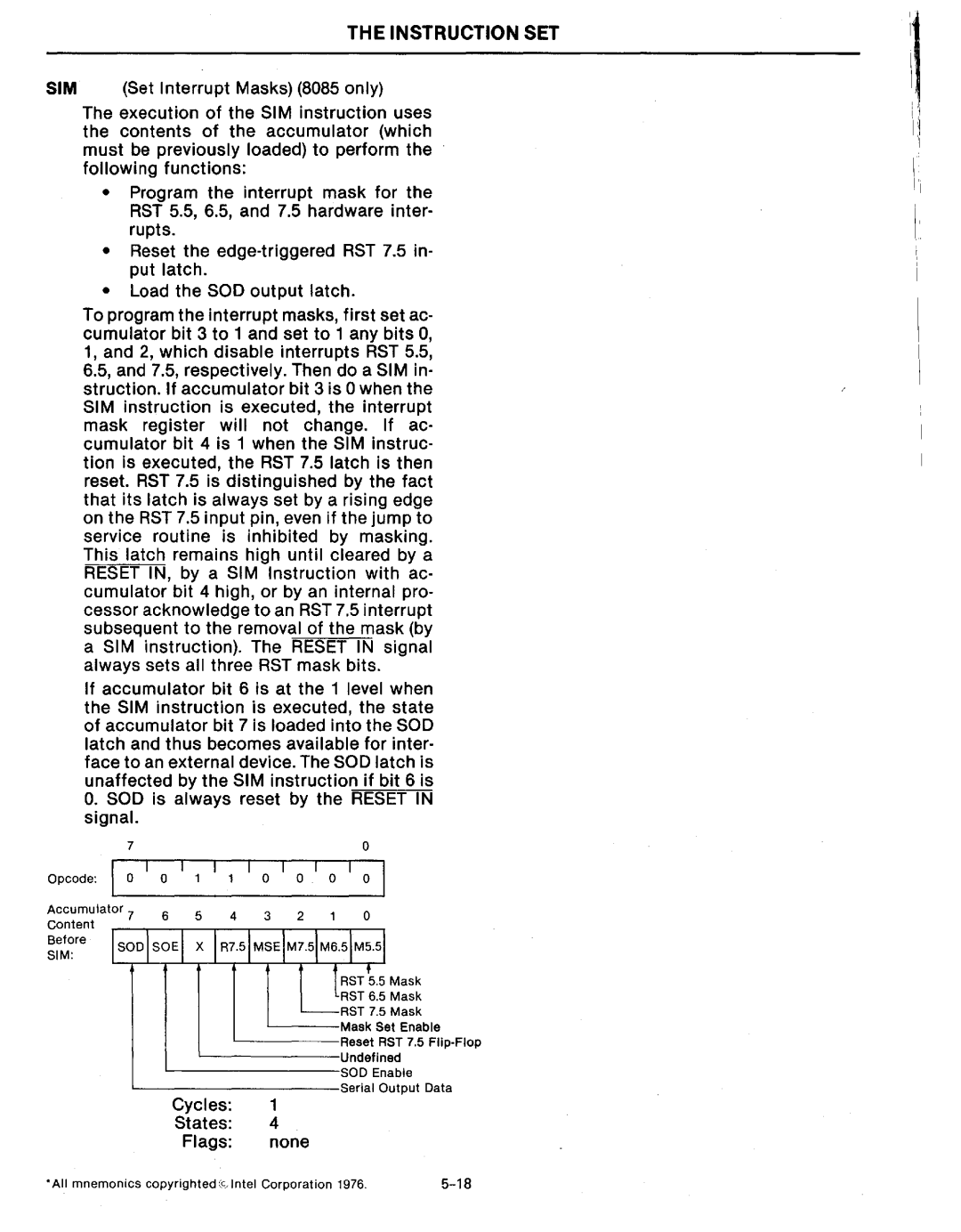 Intel MCS-80/85 manual Sim 