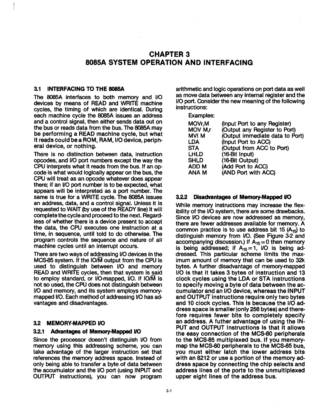 Intel MCS-80/85 manual Mvim, Loa, Sta, Lhld, Shld, Addm, Anam 