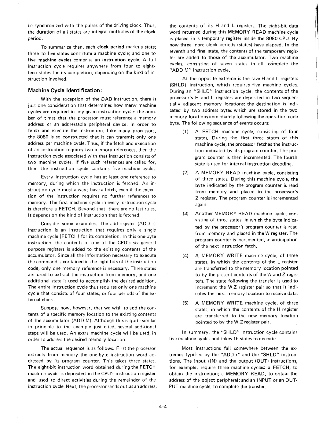 Intel MCS-80/85 manual Machine Cycle Identification 