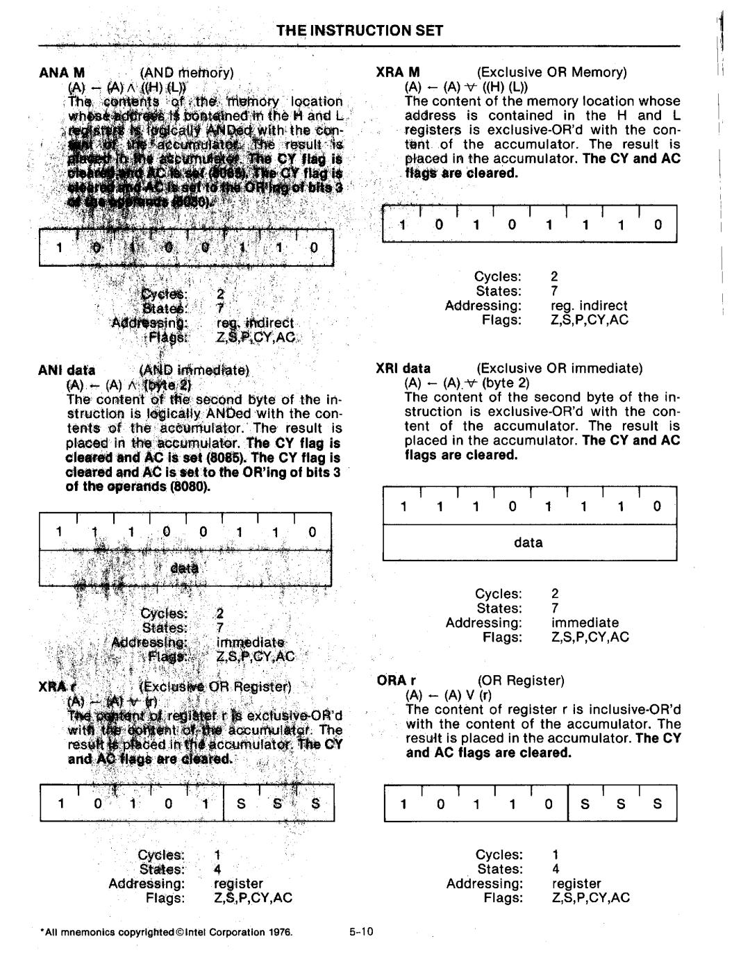 Intel MCS-80/85 manual Cleared, Address,jng 